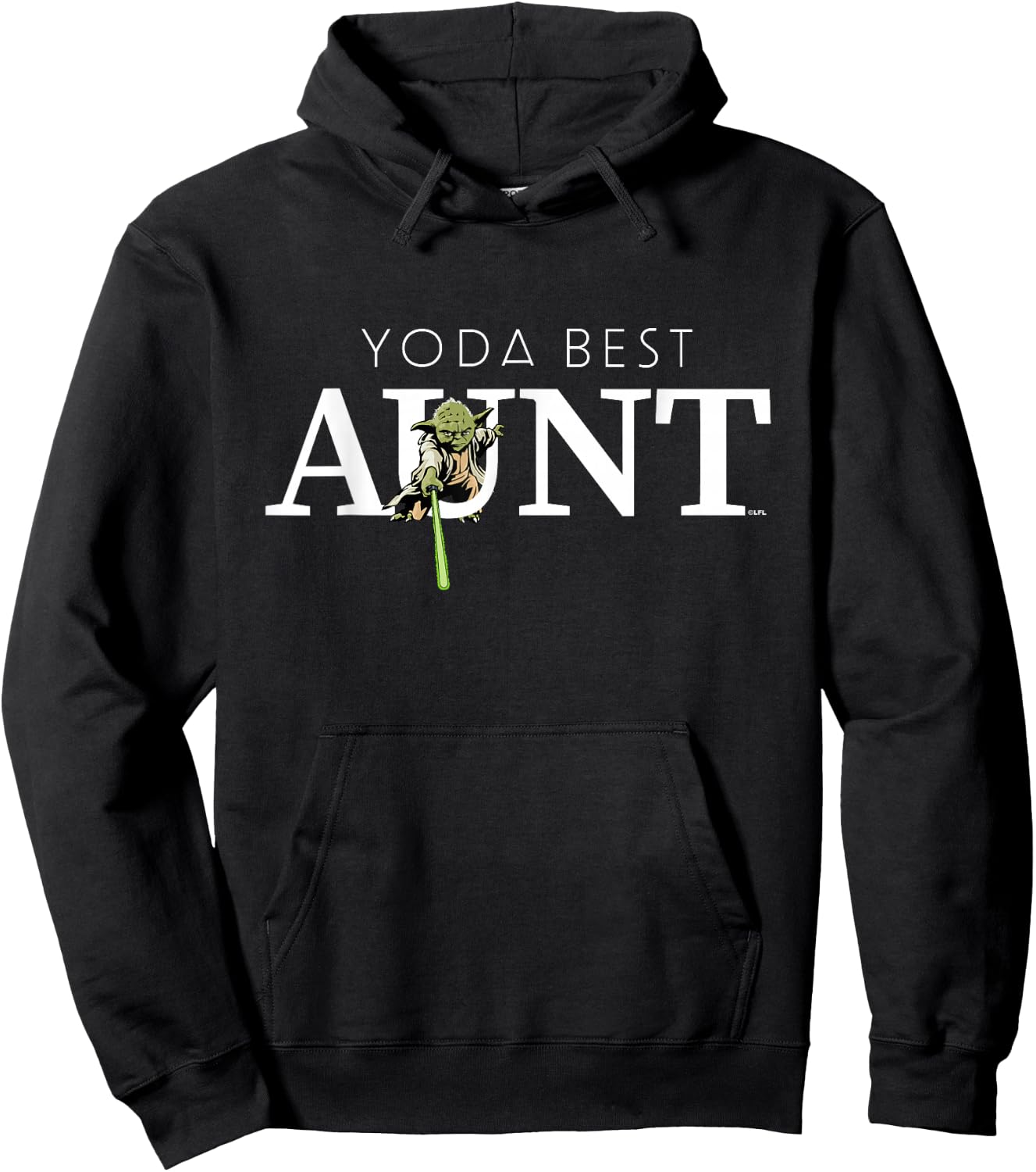 Star Wars Yoda Best Aunt Lightsaber Gift Family Hoodie - Hoodie | Black