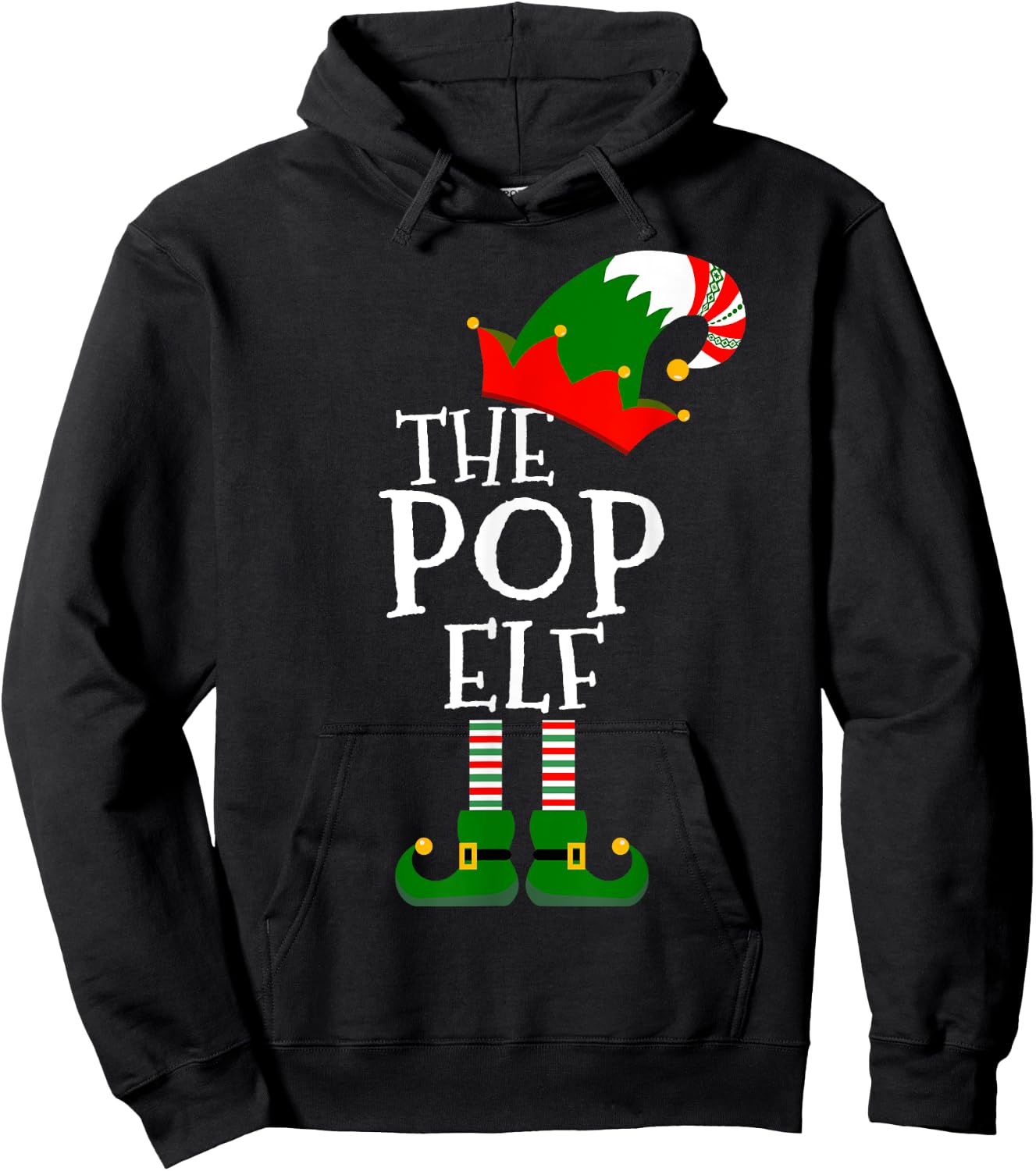 Easy The Pop Elf Costume Matching Family Group Christmas Hoodie - Hoodie | Black