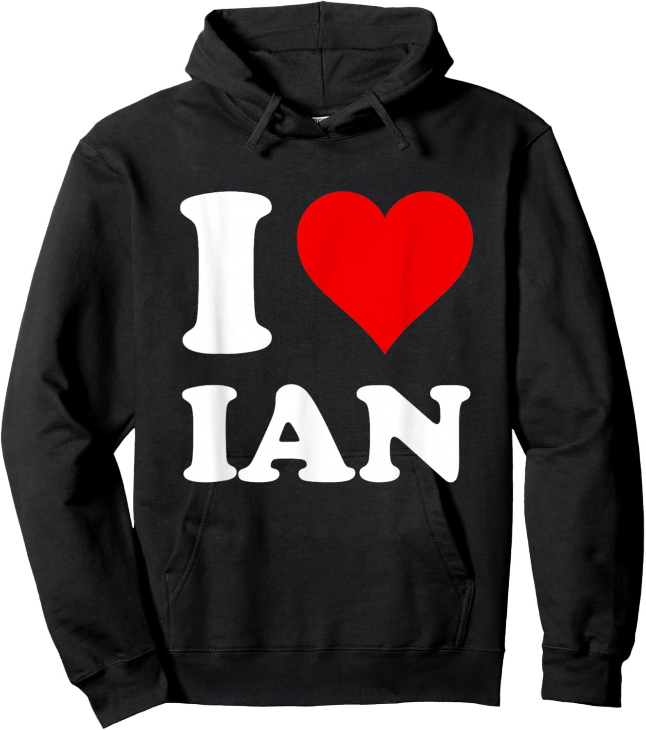 Red Heart I Love Ian Hoodie - Hoodie | Black