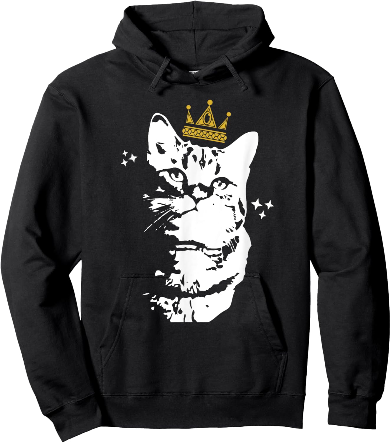 Cat Wearing Crown Funny Cat Lover Men Women Kids Hoodie - Hoodie | Black