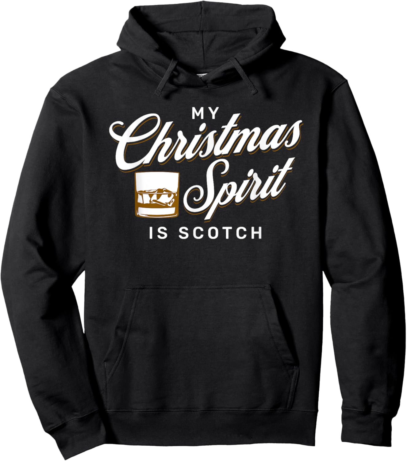 My Christmas Spirit is Scotch for Funny Whiskey Drinker Hoodie - Hoodie | Black