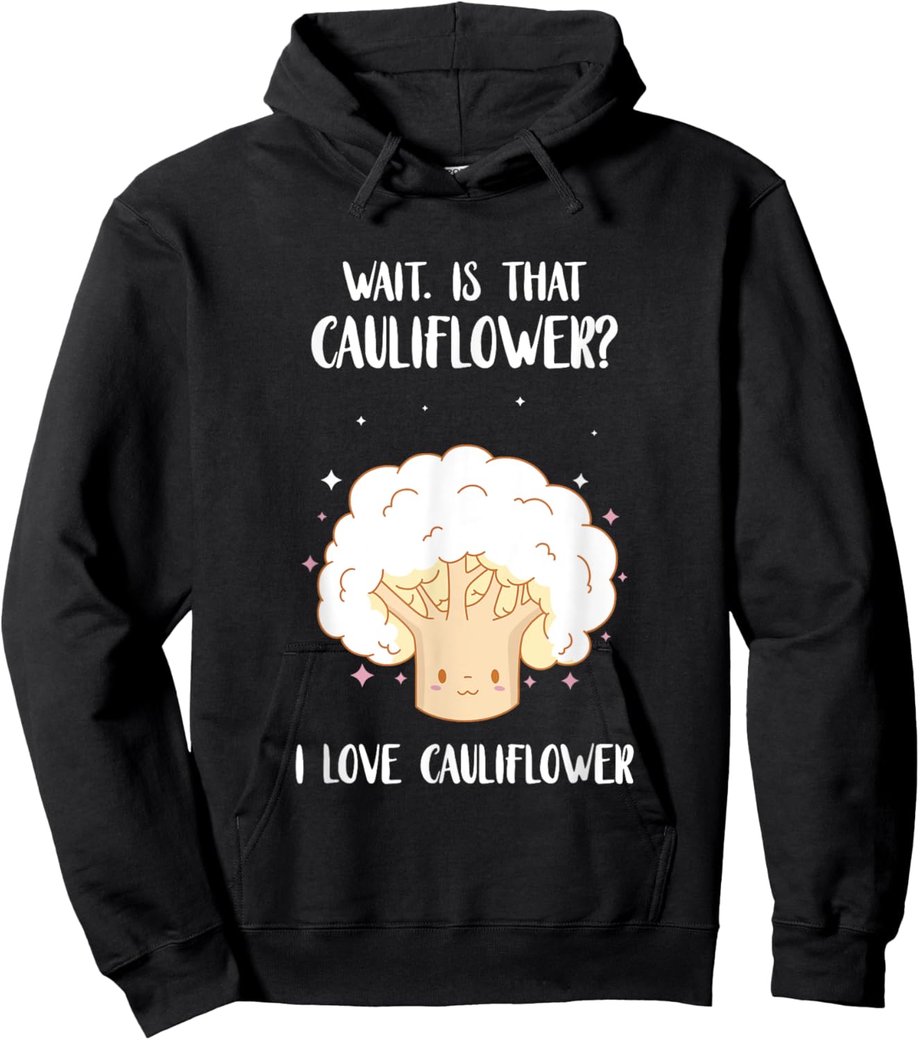 I Love Cauliflower Vegetarian Healthy Vegetable Food Vegan Hoodie - Hoodie | Black