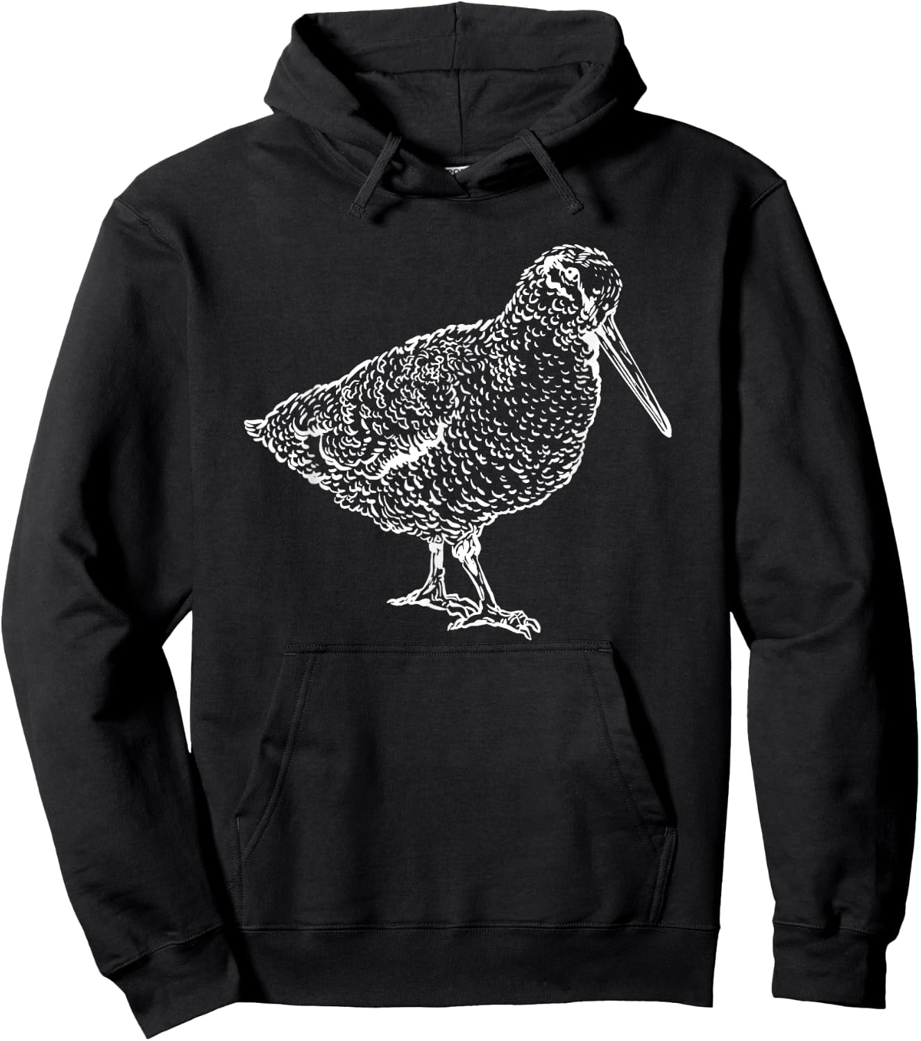 Woodcock Bird Hand-Drawn Wildlife Nature Flying Hoodie - Hoodie | Black