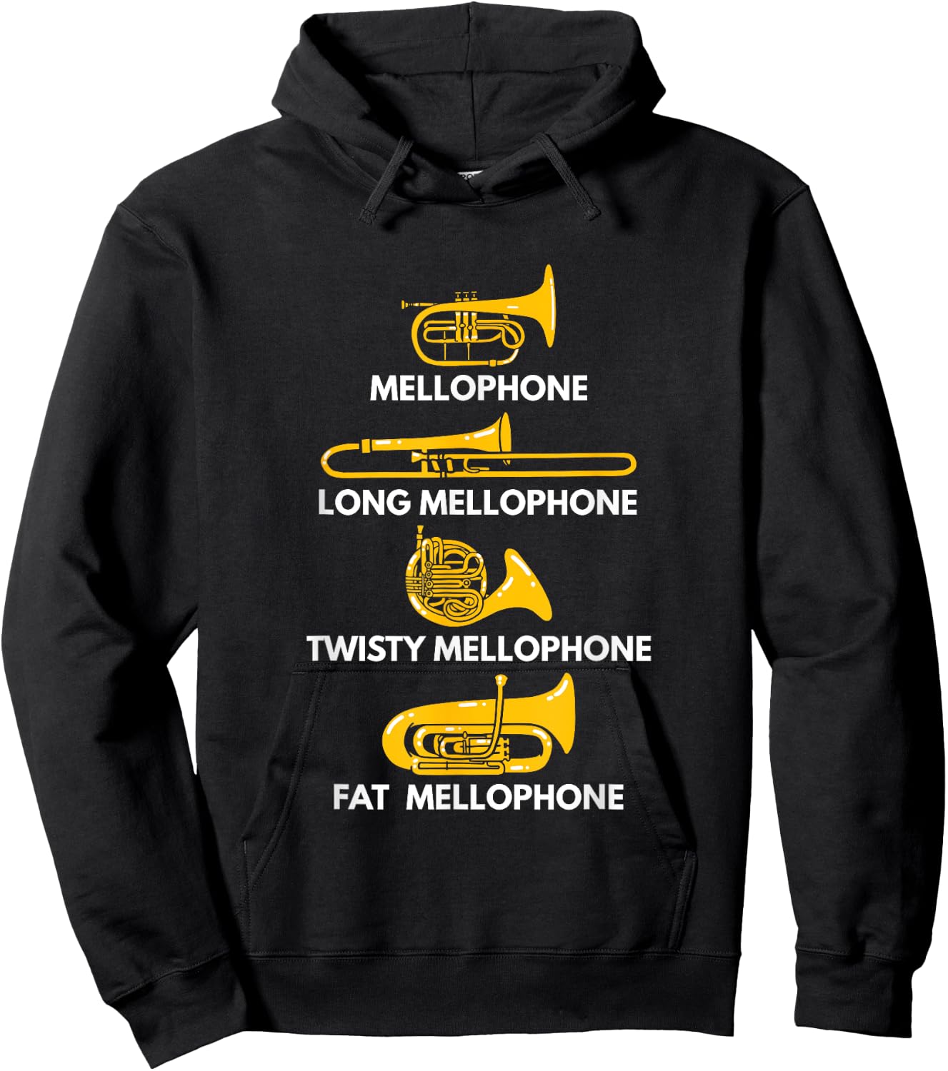 Mellophone Types of Mellophone Instrument Gift Marching Band Hoodie - Hoodie | Black
