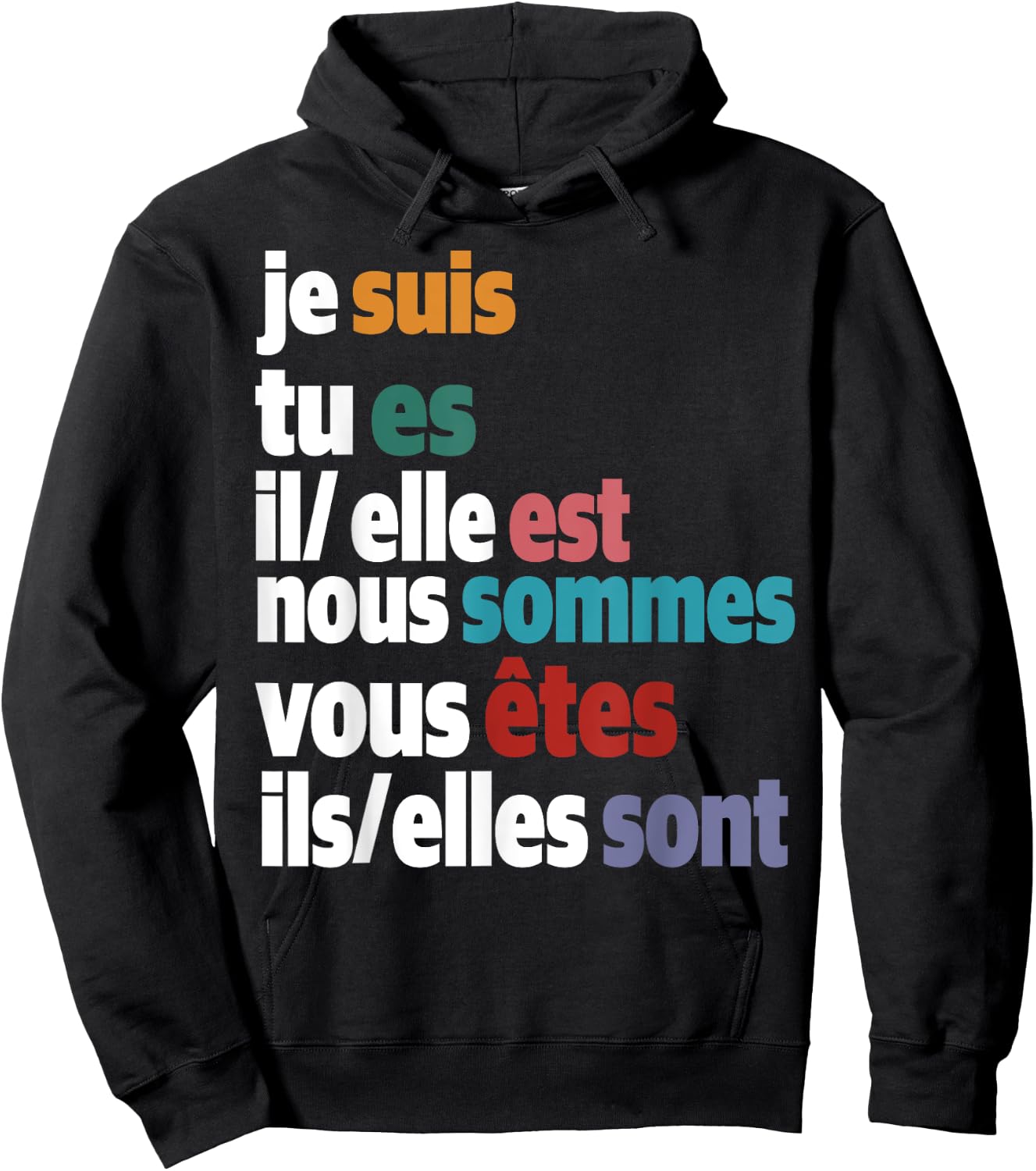 Jesuis Tu Es Il Elle Est Nous Sommes Vous Etes Ils Elles Son Hoodie - Hoodie | Black