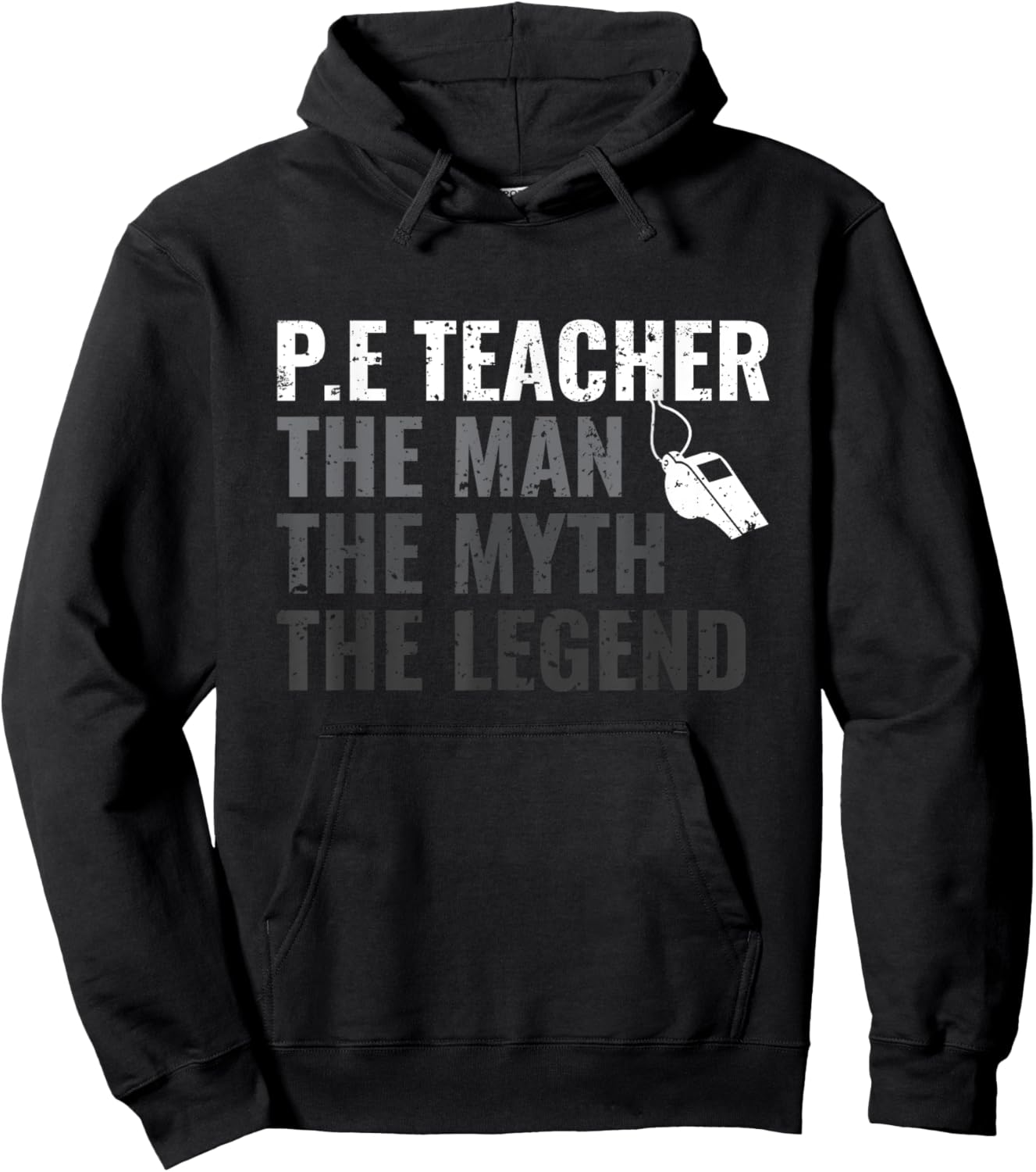 P.E Teacher The Man The Myth The Legend PE Teacher Hoodie - Hoodie | Black