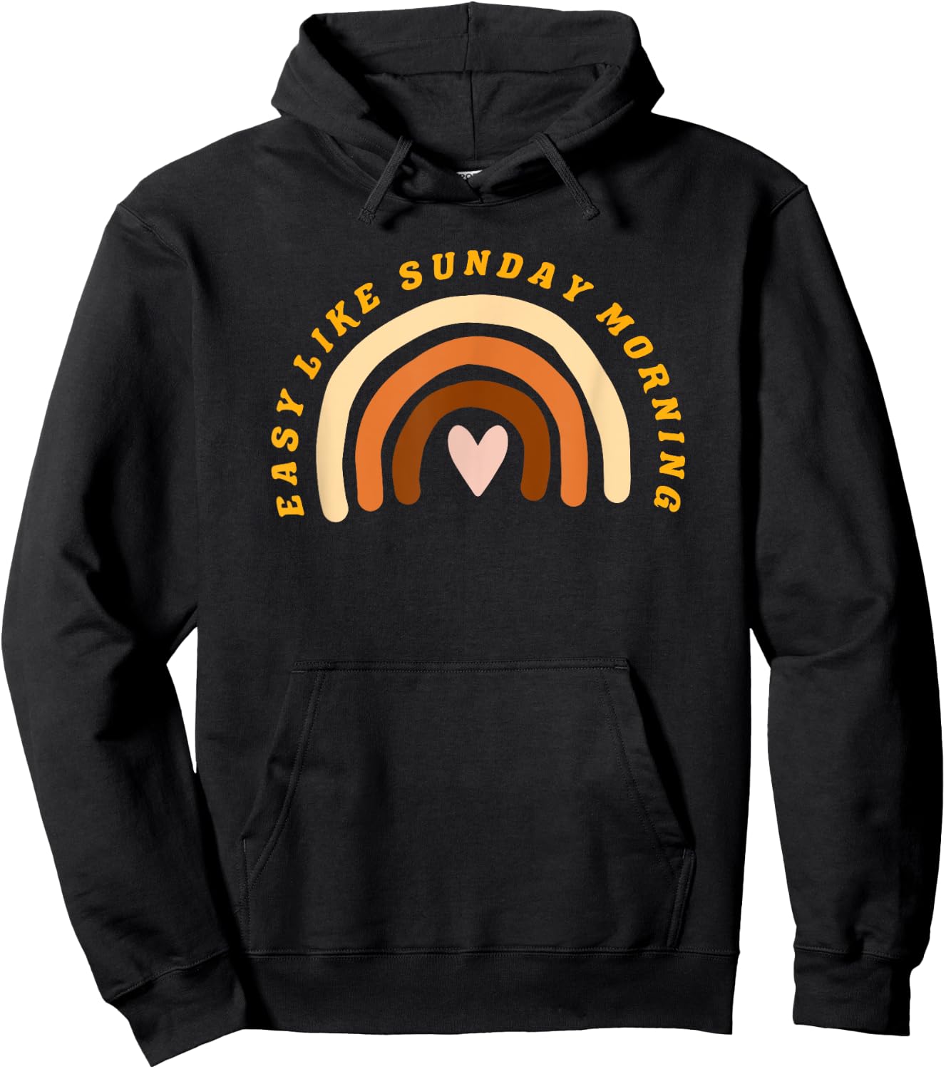 Easy Like Sunday Morning Boho Vintage Sun Relax Positive Hoodie - Hoodie | Black
