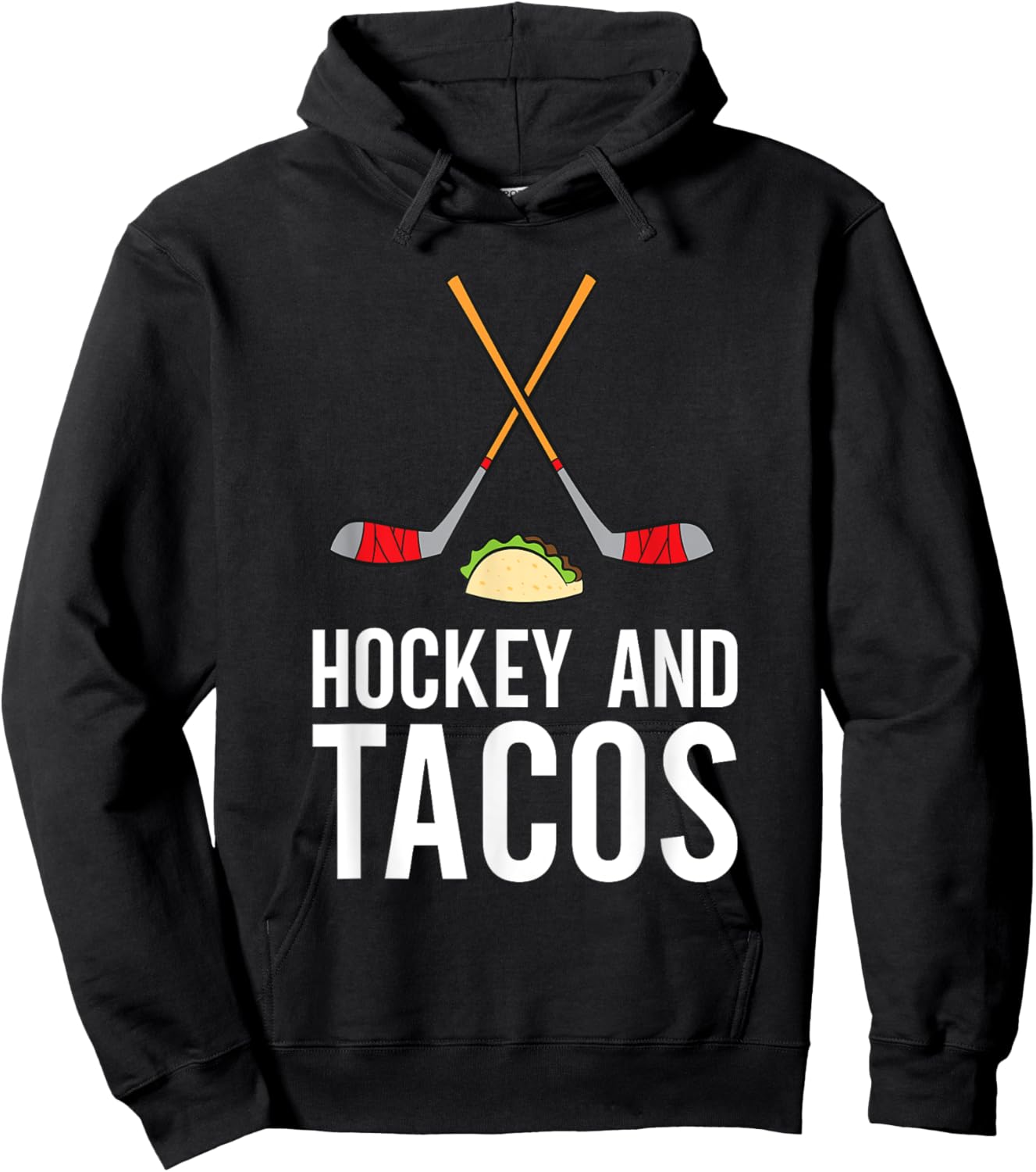 Funny Hockey Lover Gifts Funny Hockey Lover Hockey And Tacos Ice Hockey , Black, Small Hoodie - Hoodie | Black