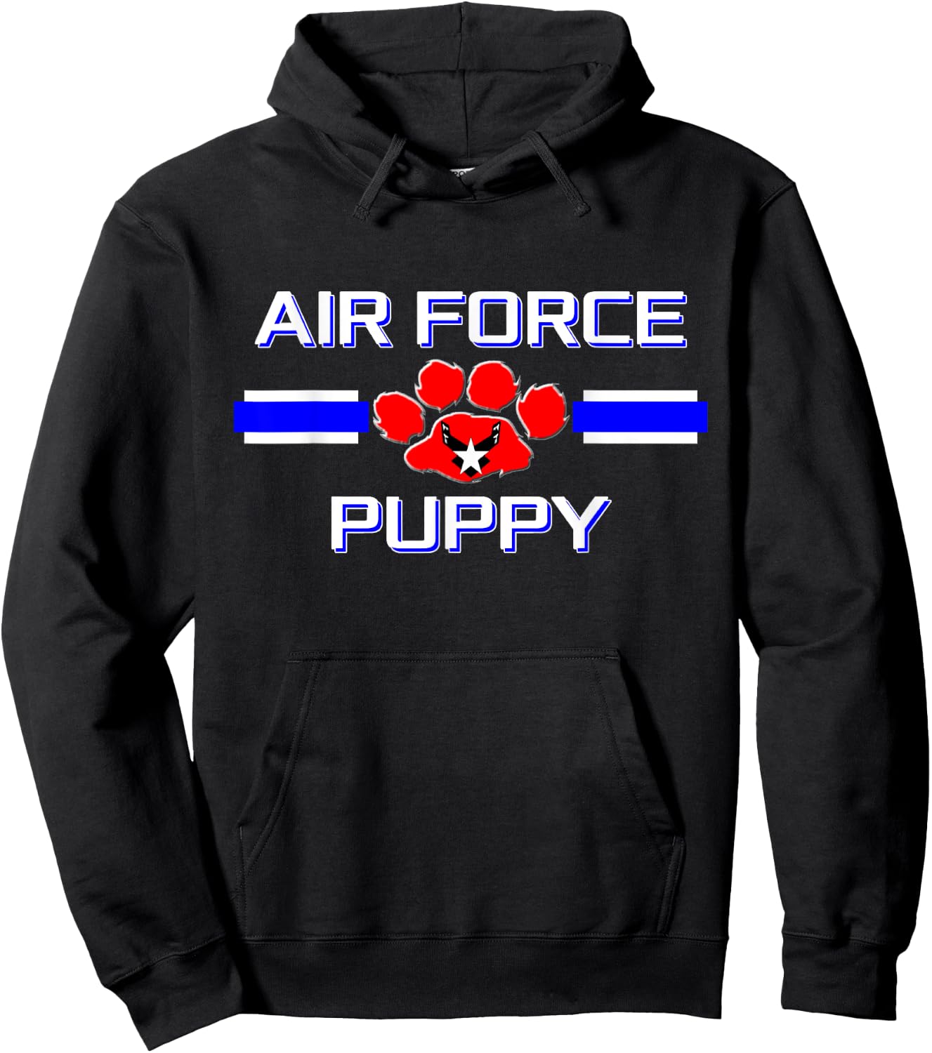 Air Force Human Puppy Play Shirt | Military Pup BDSM Fetish Hoodie - Hoodie | Black