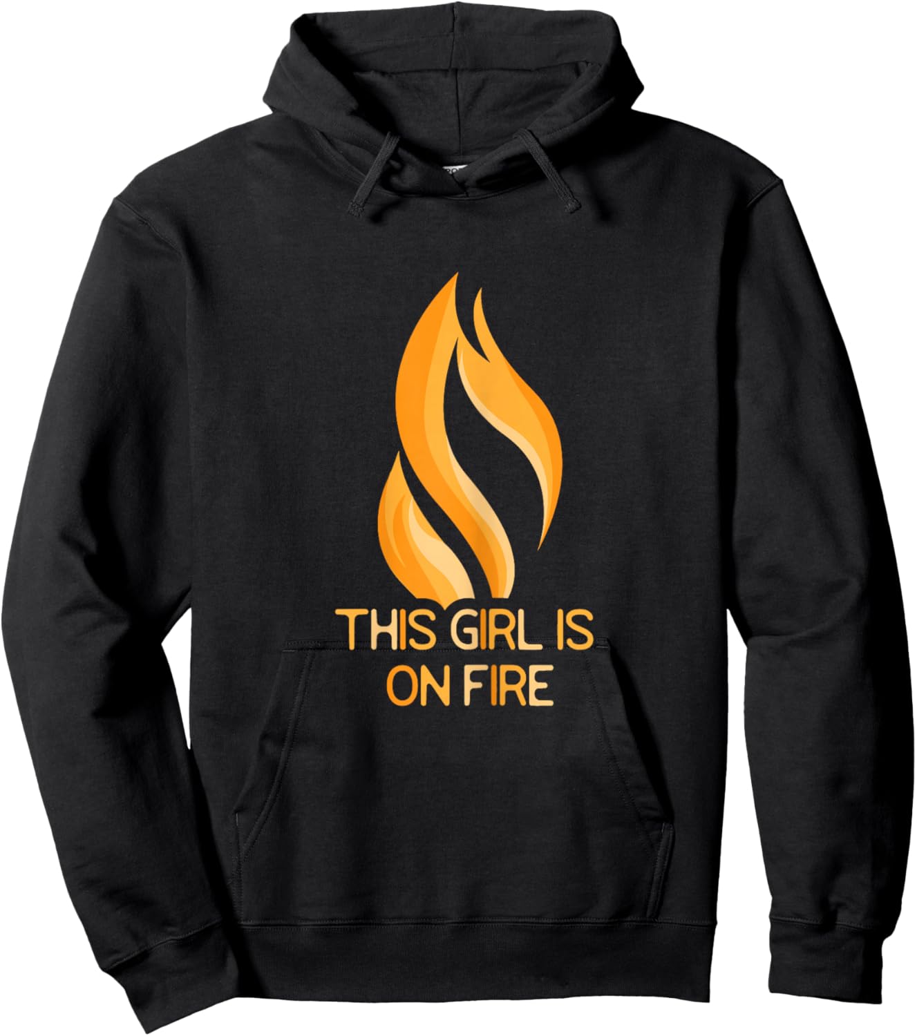 This Girl Is On Fire Flame Fiery Woman Empowering Hoodie - Hoodie | Black
