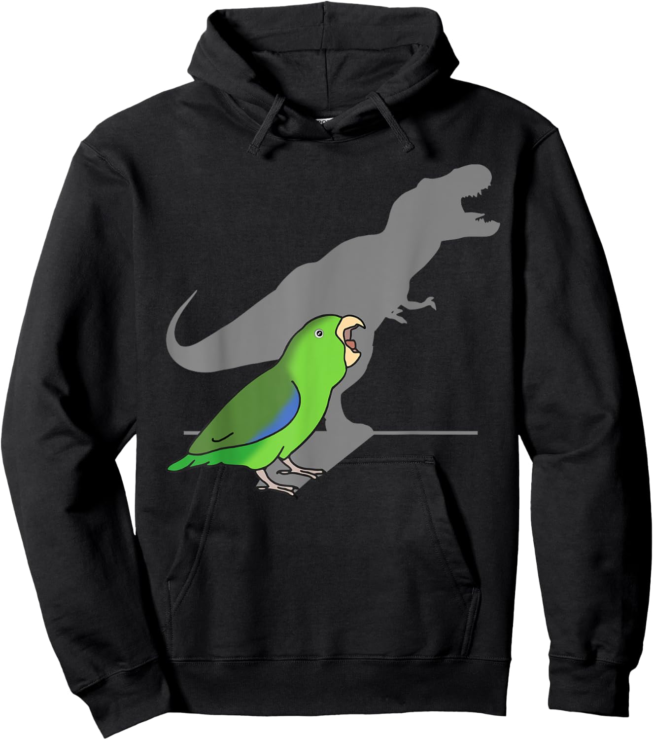 T-rex Green Parrotlet Cute Parakeet Funny Parrot Birb memes Hoodie - Hoodie | Black