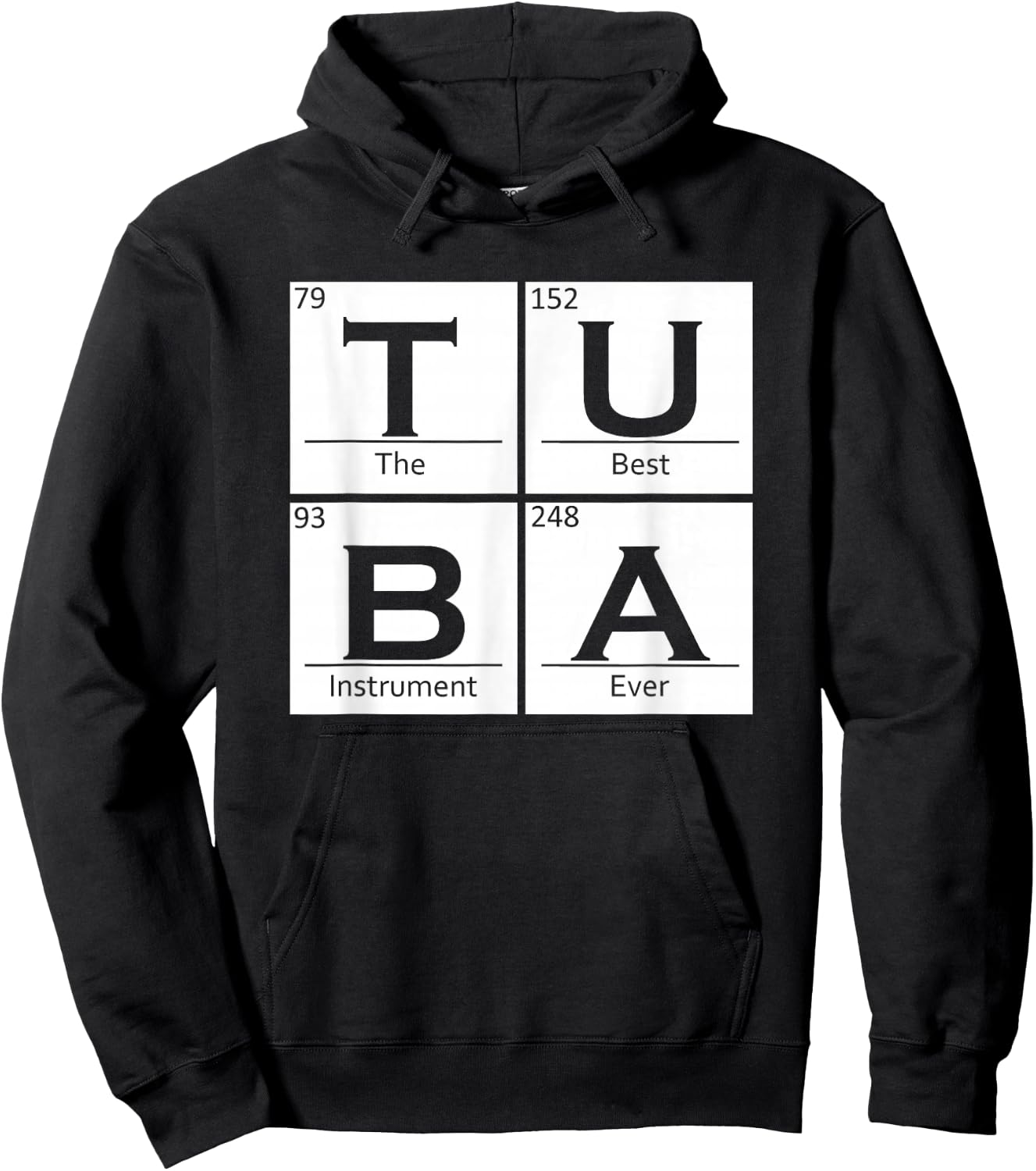 Tuba Chemistry Elements Tubist Jazz Music Tuba Player Hoodie - Hoodie | Black