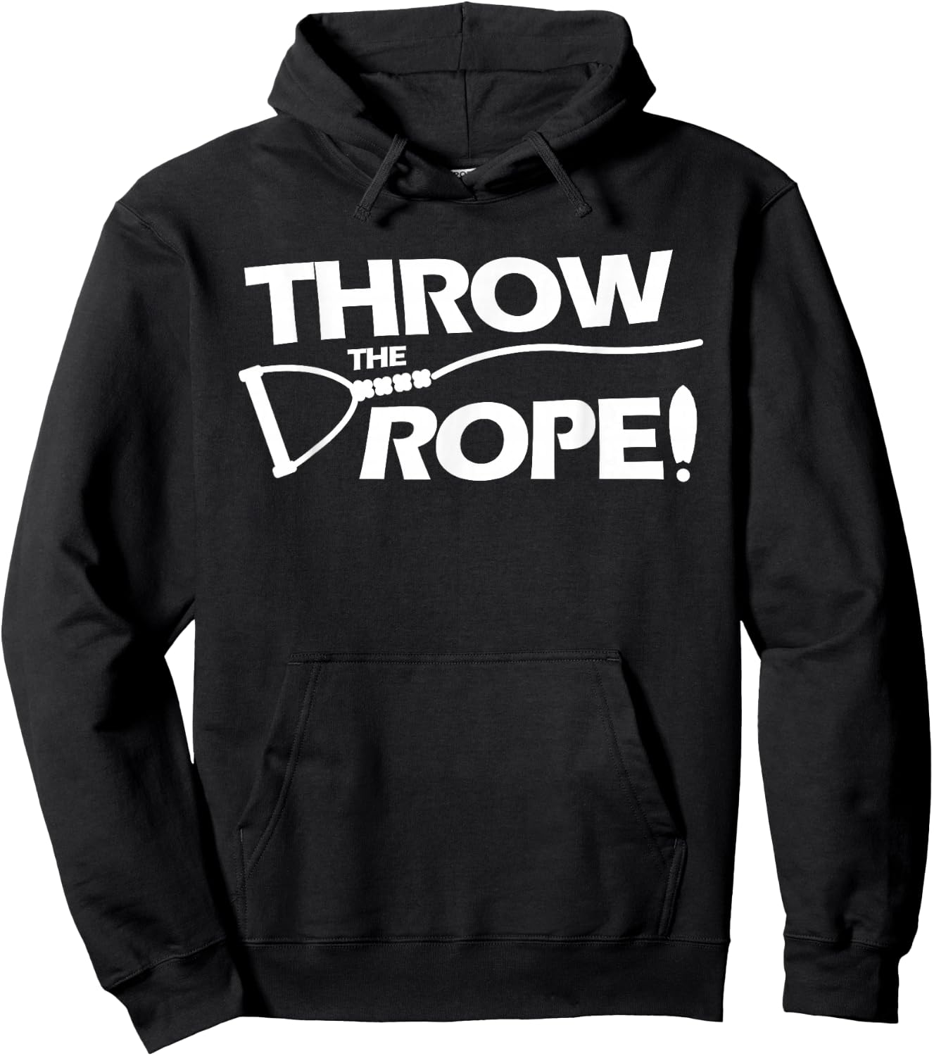 Throw the Rope! Wake Surf Boating Shirt Hoodie - Hoodie | Black
