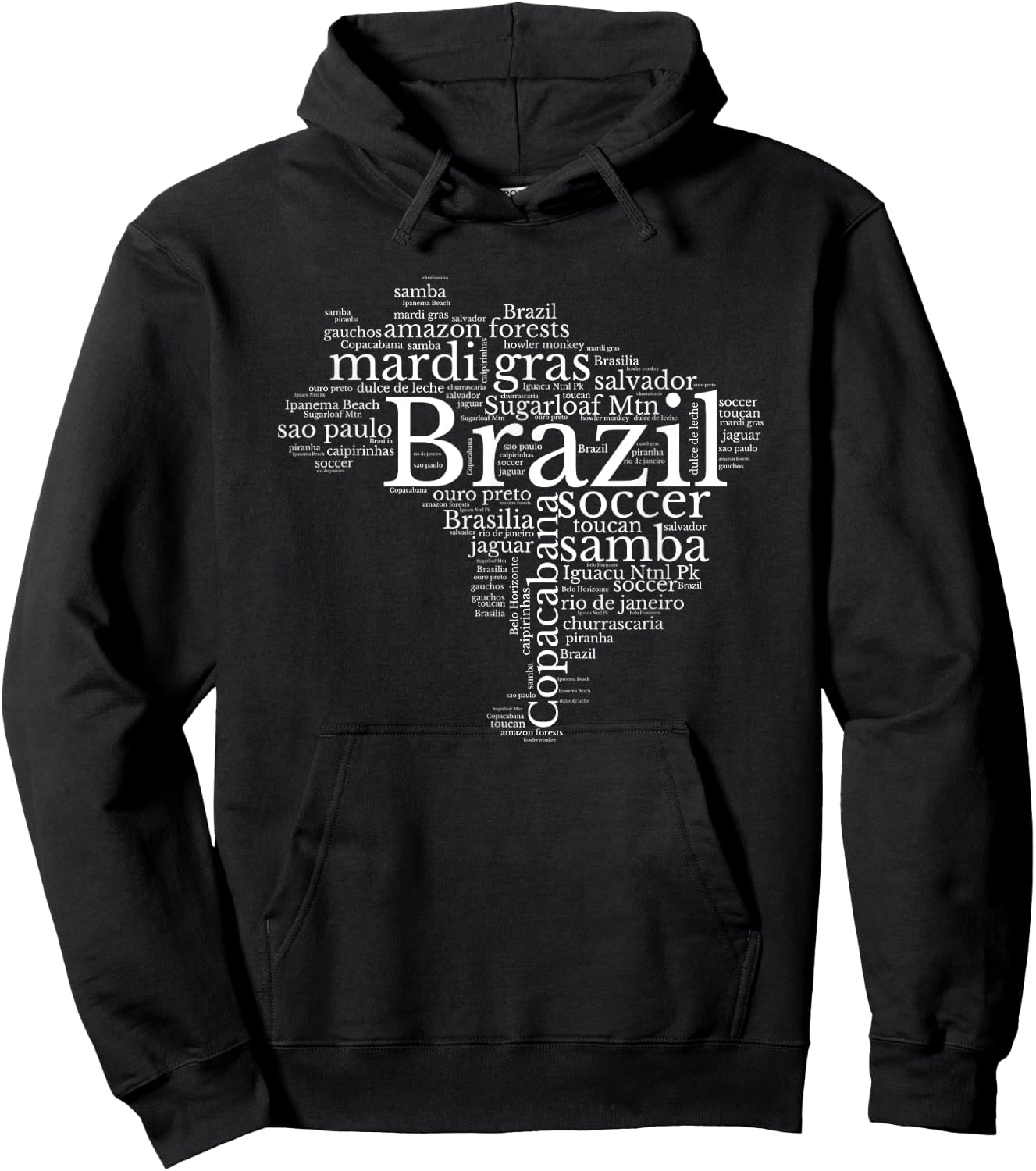 Brazil Map Brazilian Soccer Copacabana Brasil Men Women Gift Hoodie - Hoodie | Black