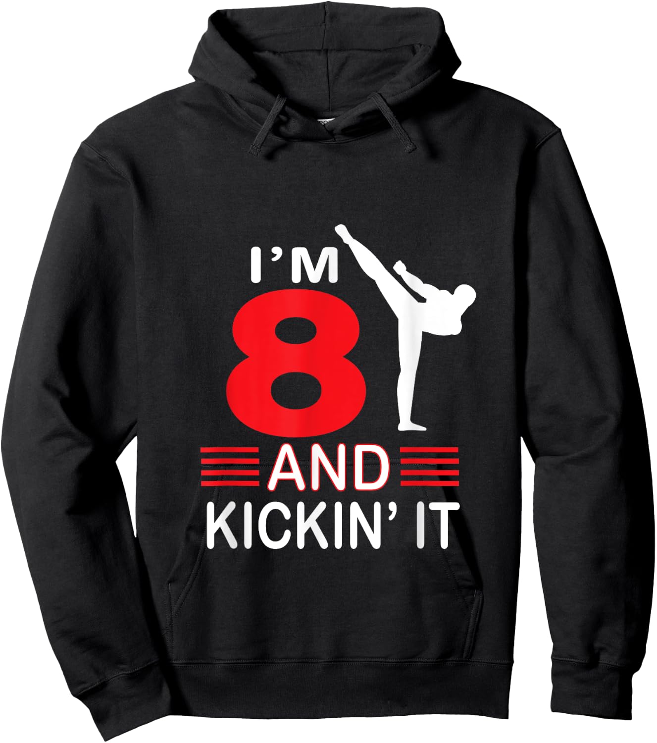 8th Birthday Karate Gifts 8 Years Old Birthday Martial Arts Gift Boys Girls Hoodie - Hoodie | Black