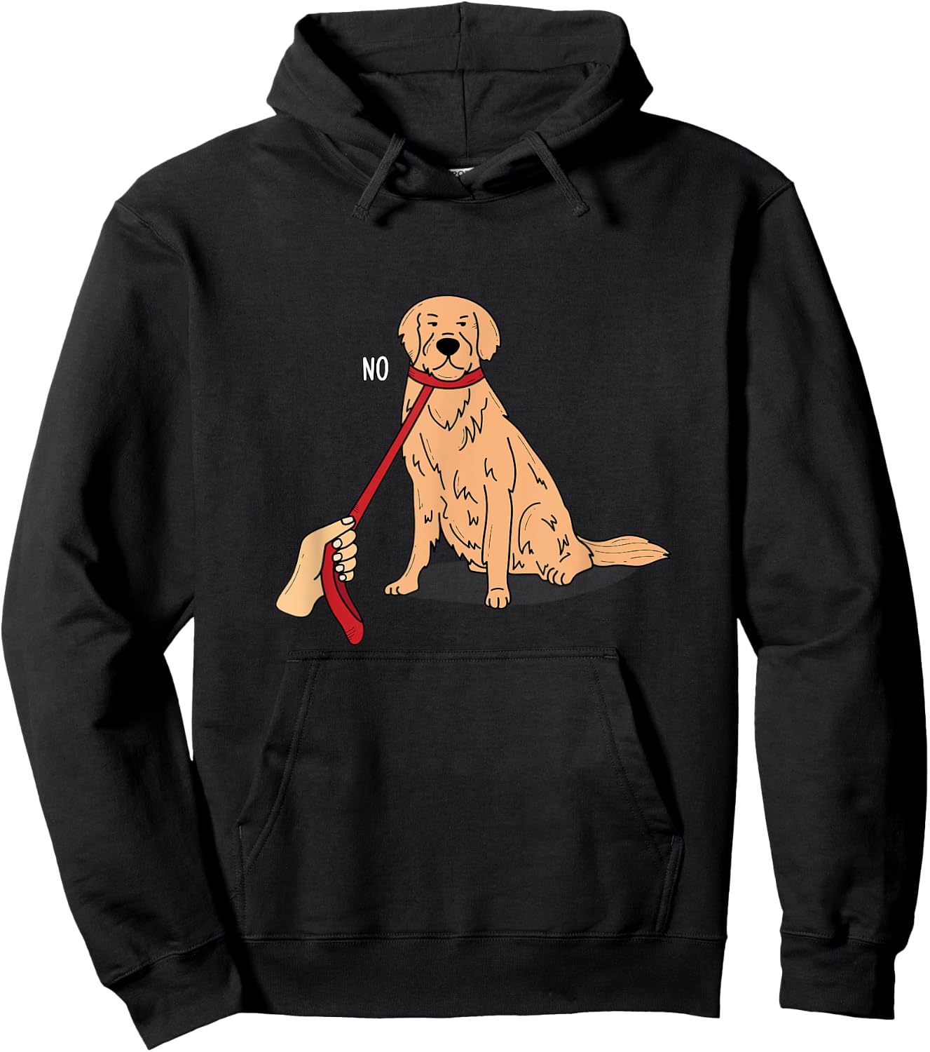 Funny Golden Retriever Cartoon style NO Design Hoodie - Hoodie | Black