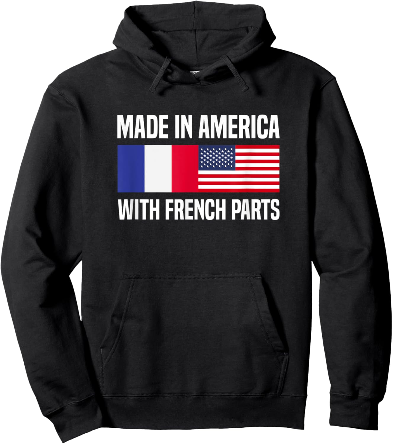 Made in America with French Parts French American Hoodie - Hoodie | Black