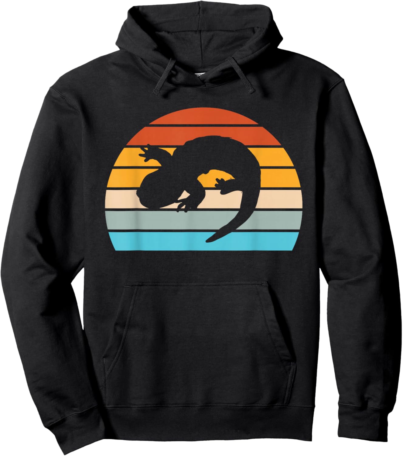 Hellbender Salamander Vintage Retro 80s Hoodie - Hoodie | Black
