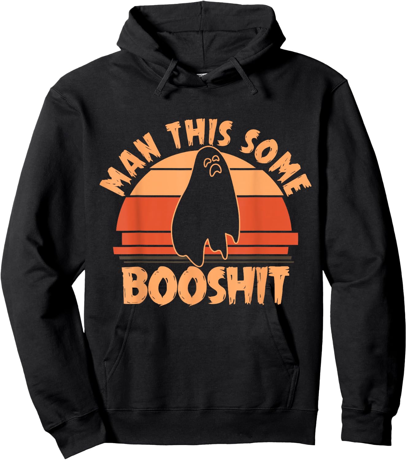 Man This Some Booshit - Halloween Ghost Funny Saying Boo Hoodie - Hoodie | Black