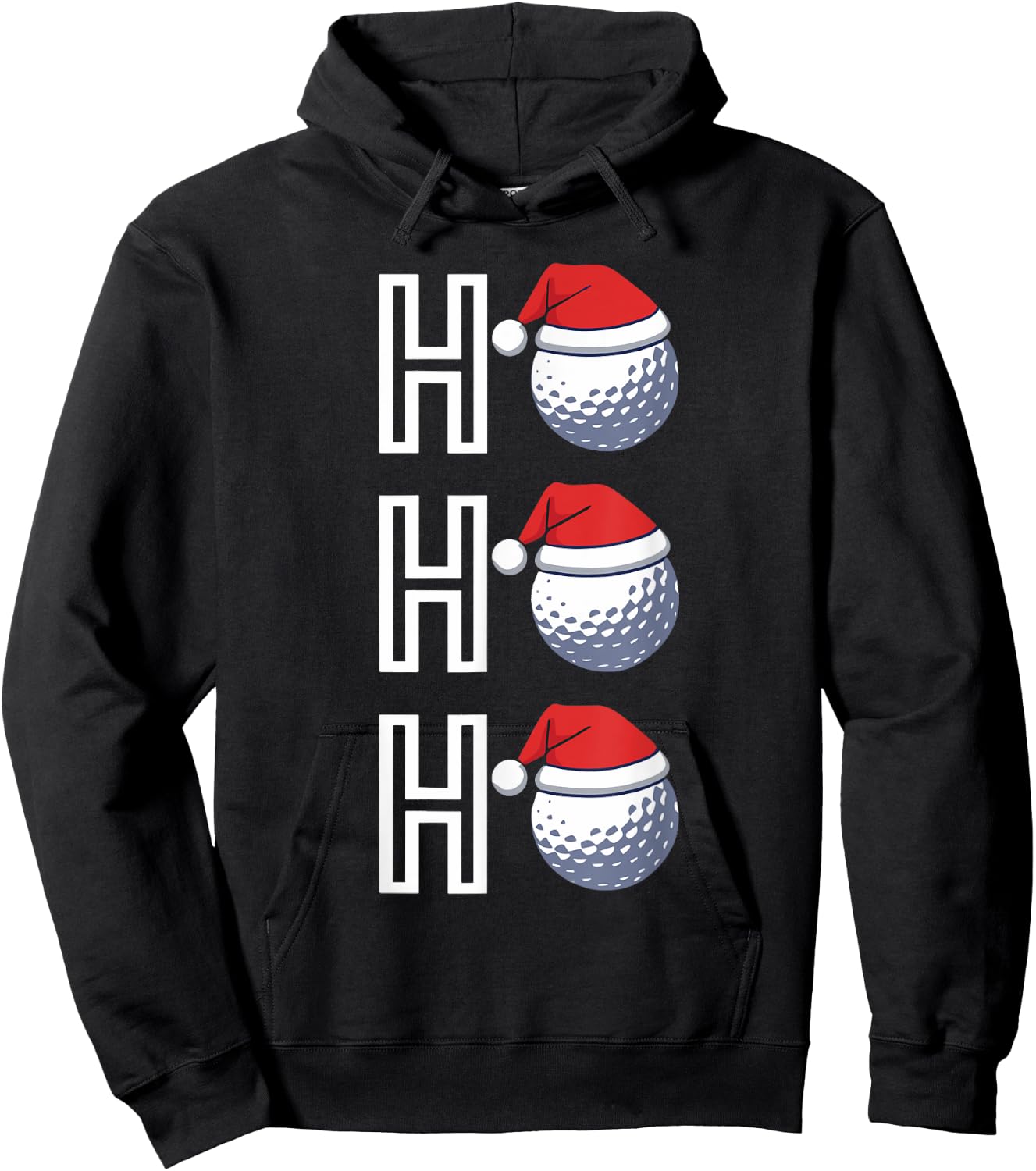 Ho Ho Ho Matching Christmas Golf Pajamas Golf Lover Golfer Hoodie - Hoodie | Black