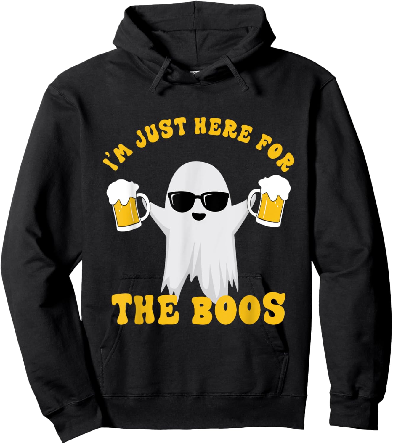 I’m Just Here For The Boos Funny Ghost Halloween Men Women Hoodie - Hoodie | Black