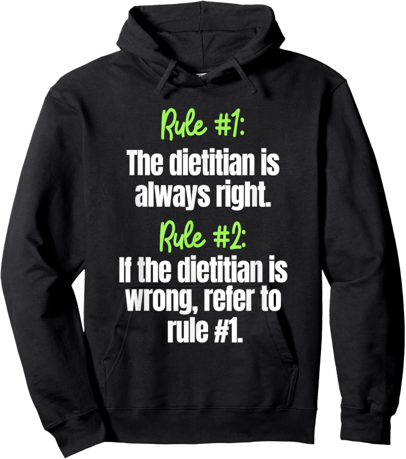 Nutritionist Dietician RDN Medical Dietitian Rules Hoodie - Hoodie | Black