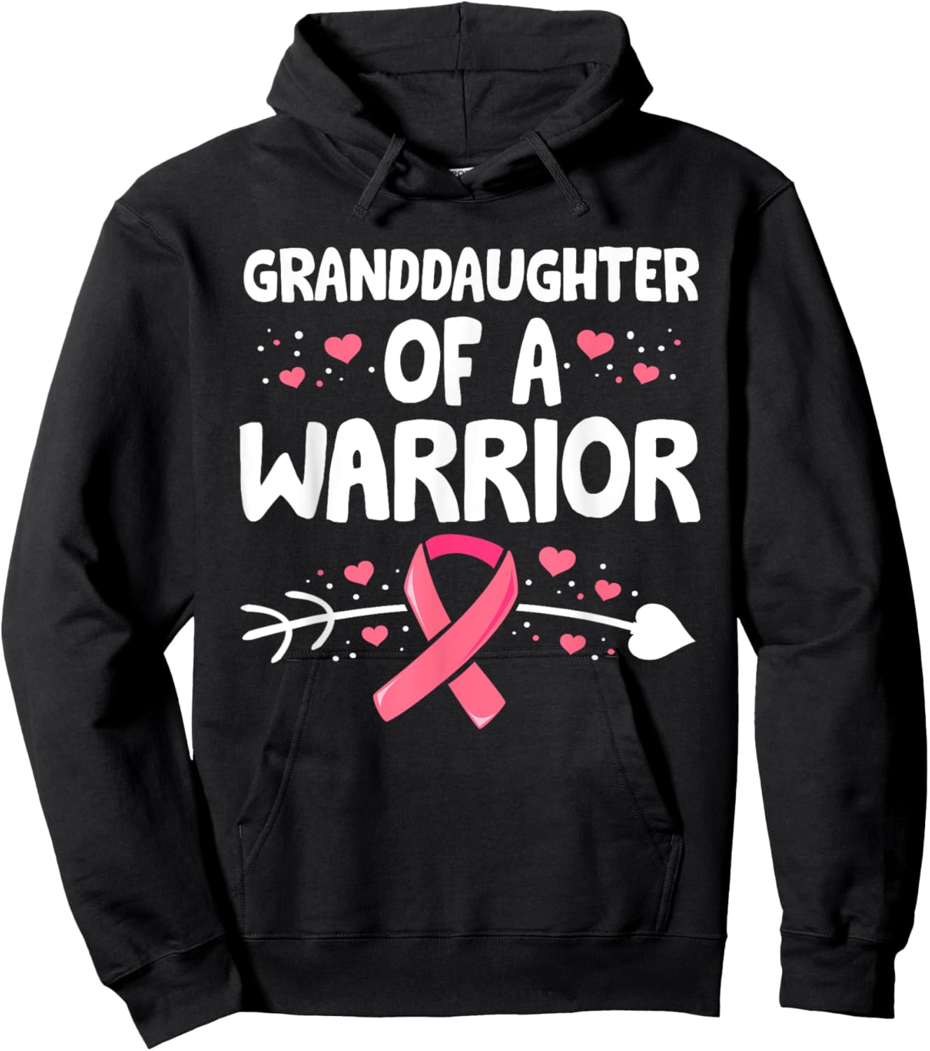 Granddaughter Of A Warrior Shirts, Breast Cancer Matching Hoodie - Hoodie | Black