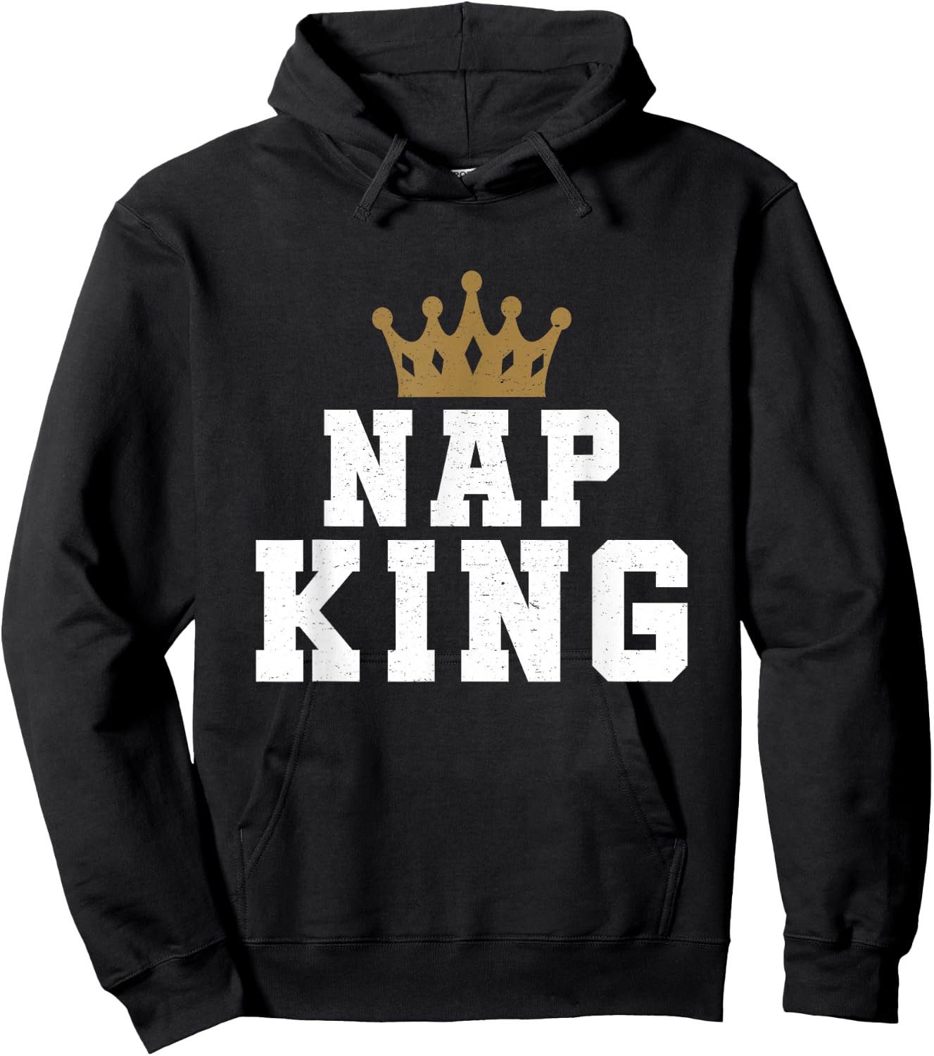 Nap King Powernap Crown Pajama Sleep Hoodie - Hoodie | Black
