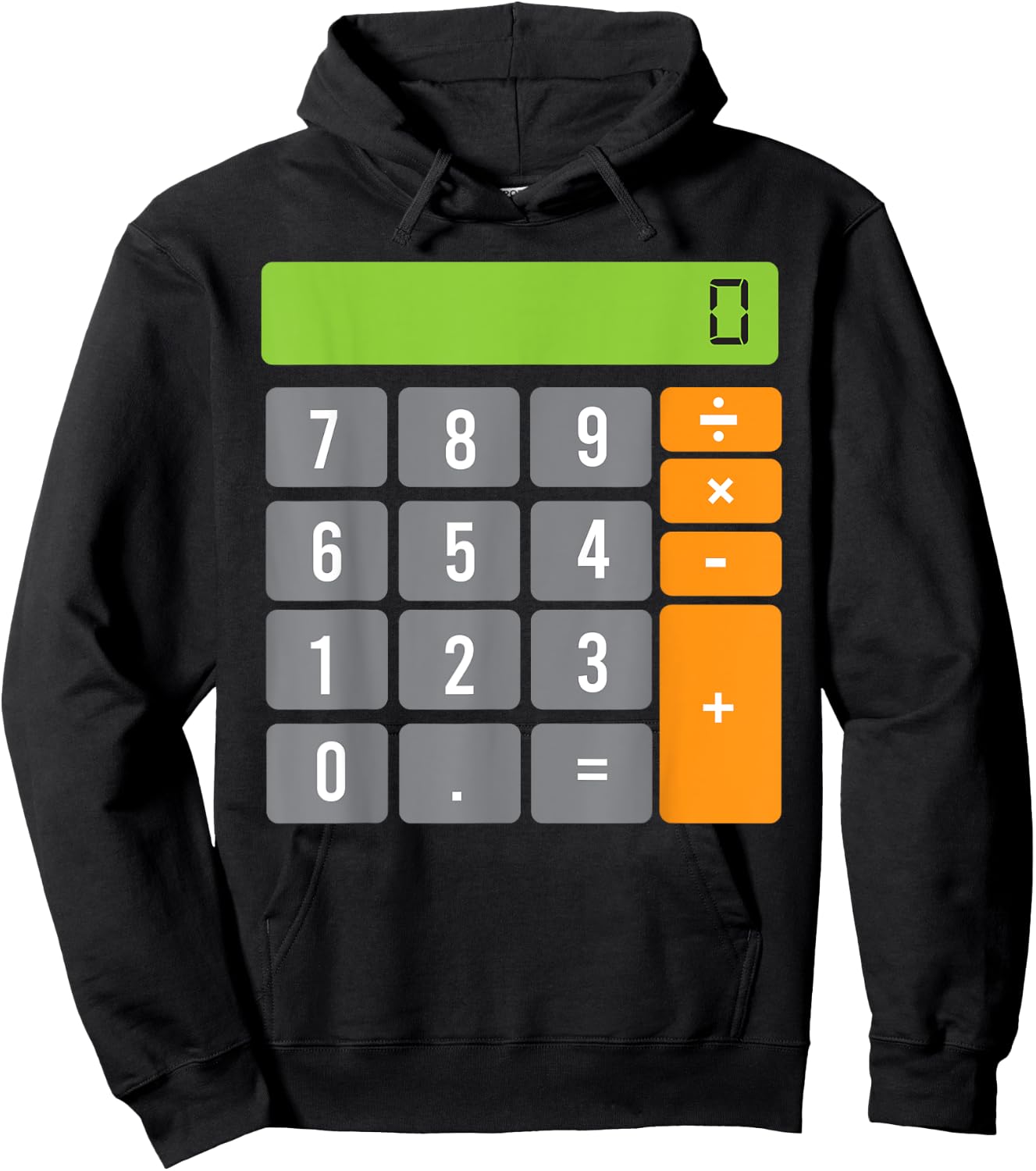 Calculator Costume Halloween Easy Cosplay Math Geek Outfit Hoodie - Hoodie | Black