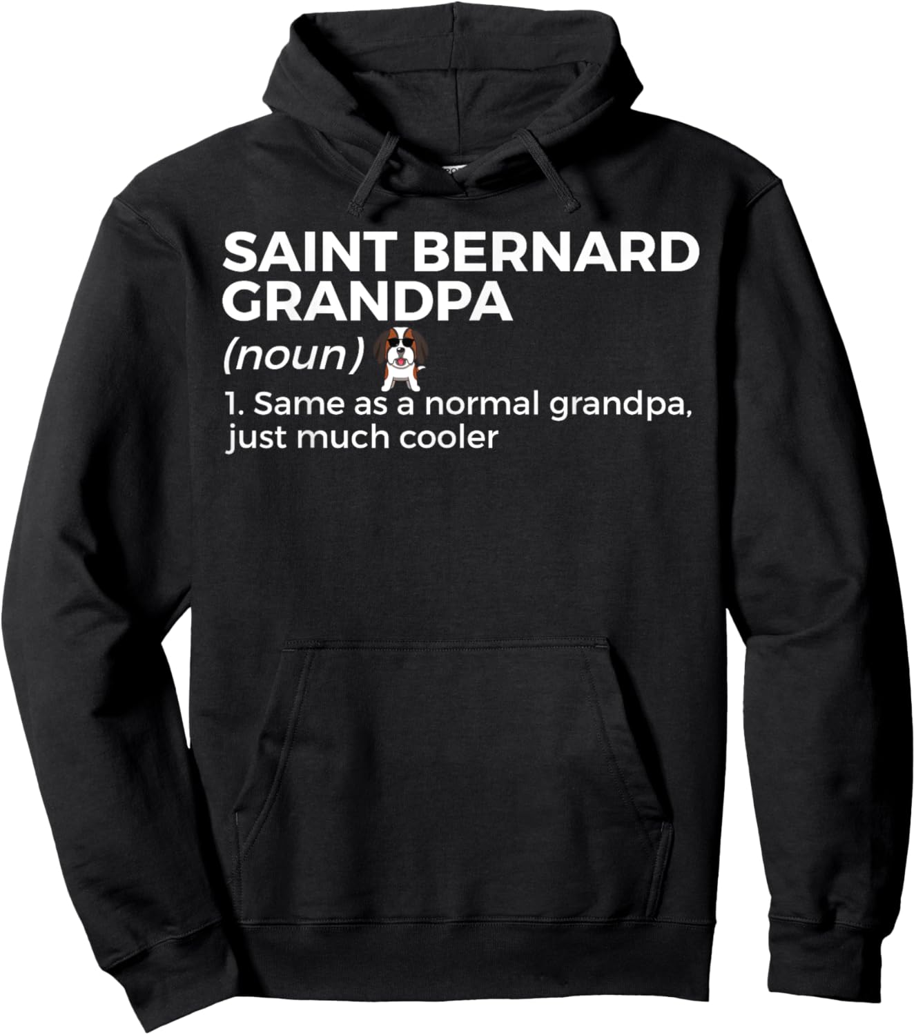 Saint Bernard Grandpa Definition Funny Saint Bernard Owner Hoodie - Hoodie | Black