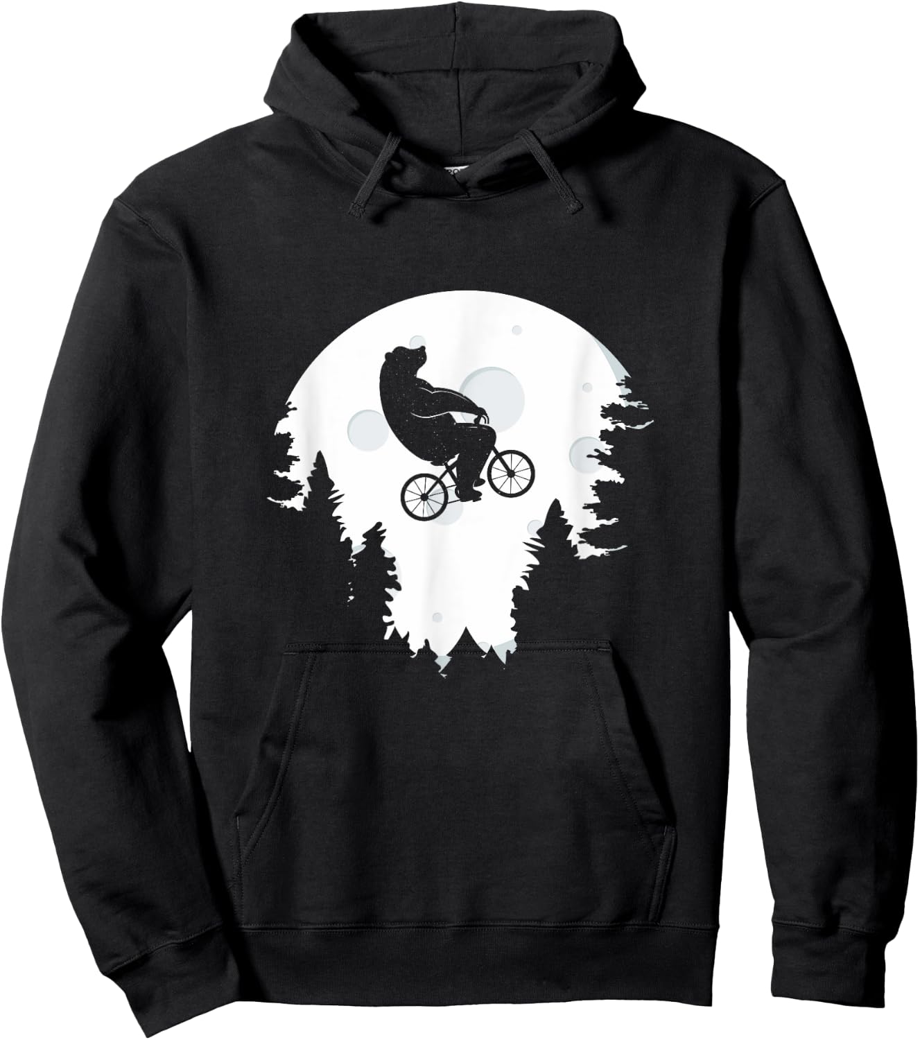 Funny Bear Cycling Mountain Bike Moon Bicycle Hoodie - Hoodie | Black