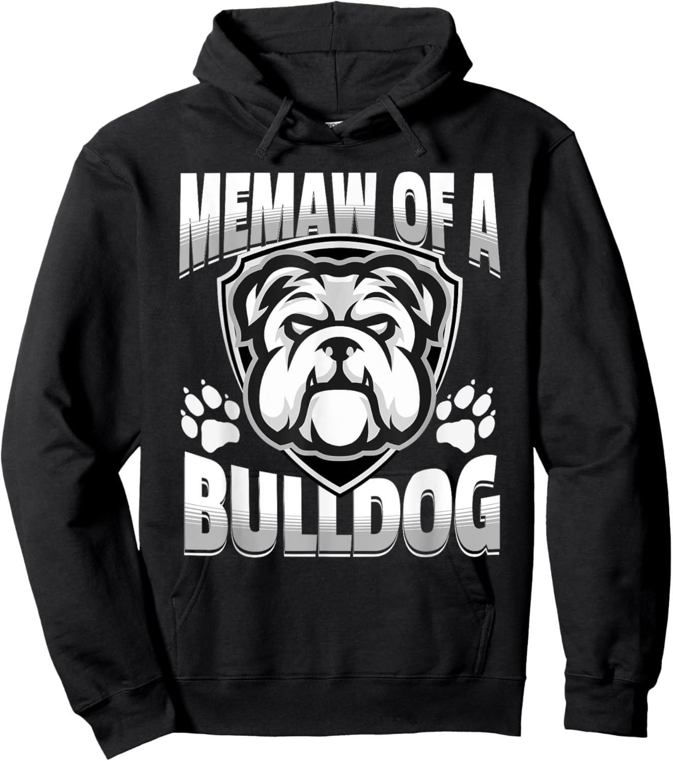Memaw of a Bulldog Game Mascot Day - Matching Team Color Women Kids Hoodie - Hoodie | Black