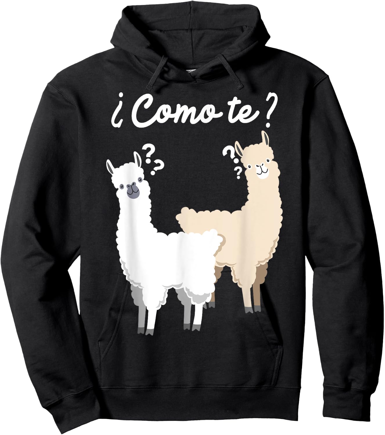 Funny Spanish gift, Como Te Llama, Llama design Hoodie - Hoodie | Black