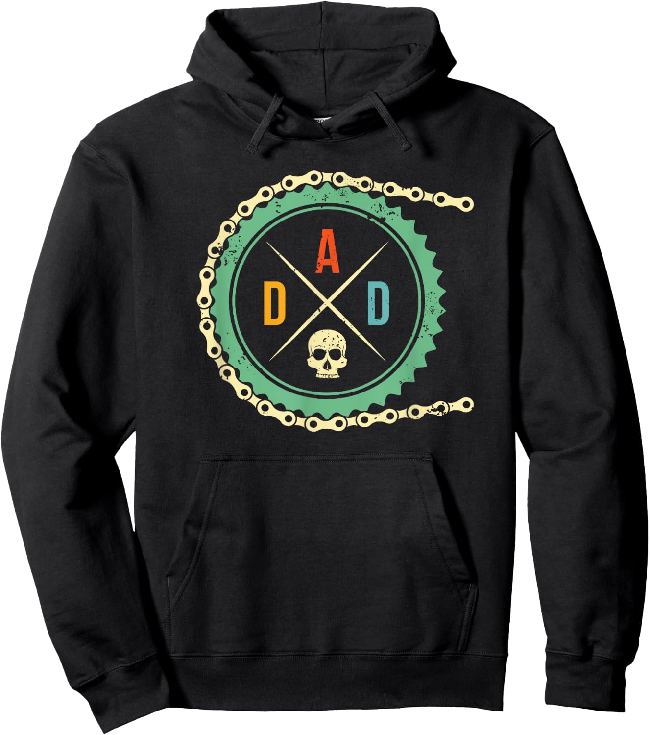 Cool Bike Skull Dad Mountain Biking MTB Riding Cycling Biker Hoodie - Hoodie | Black