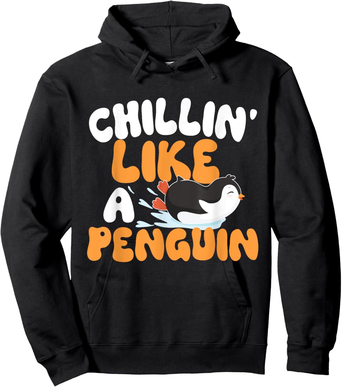 Penguin Lover Shirts - Chillin' Like A Penguin - Penguin Lover Bird Watcher Hoodie - Hoodie | Black