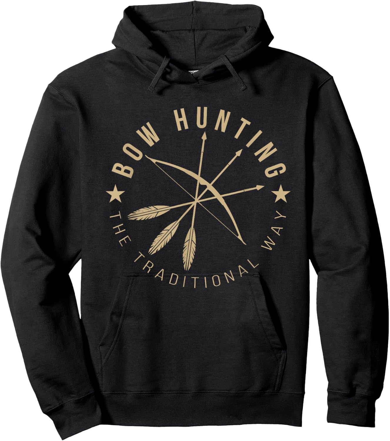 Bogenschieen Apparel Co. Traditional Archery Hunting - Black, Small, -Adults Hoodie - Hoodie | Black
