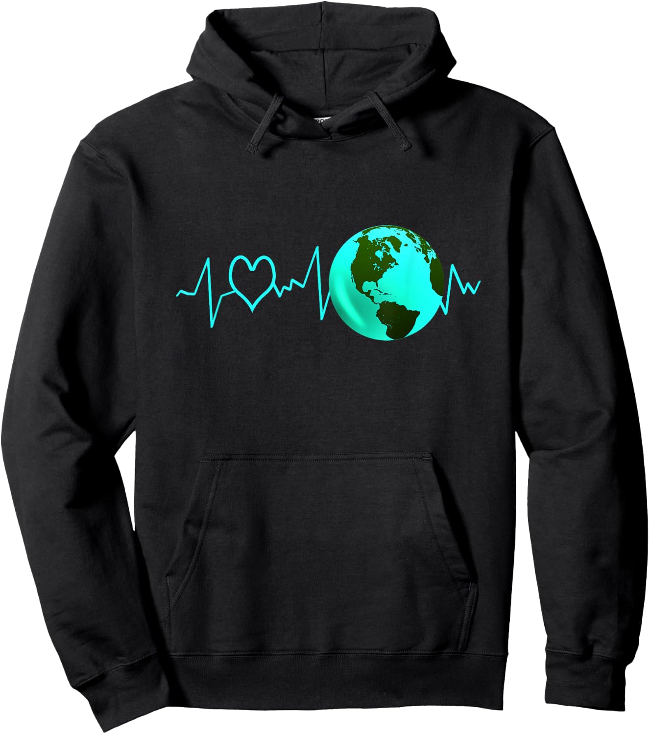Earth Day Heartbeat Recycling Climate Change Activism Gift Hoodie - Hoodie | Black