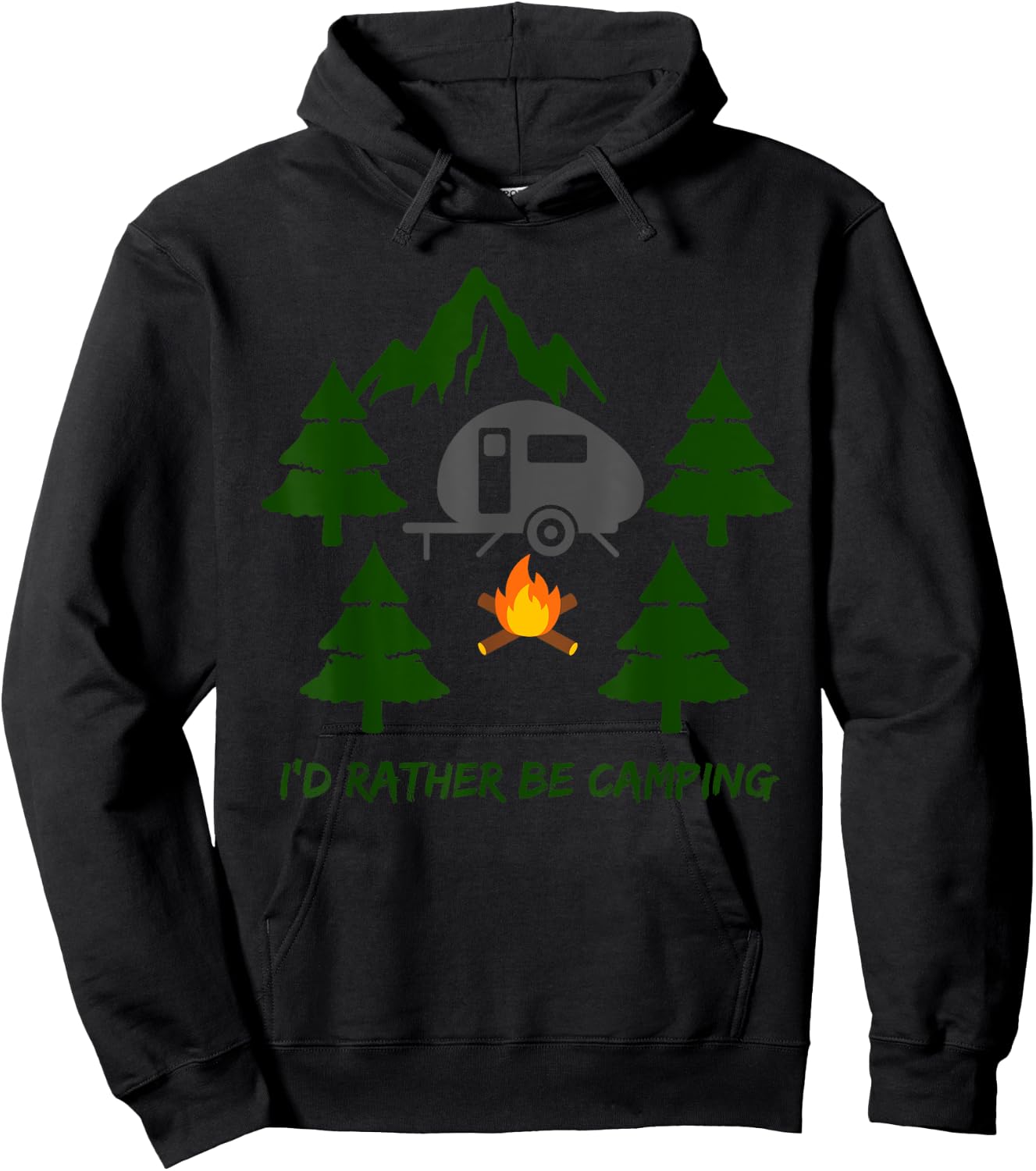 I'd Rather Be Camping Hoodie - Hoodie | Black