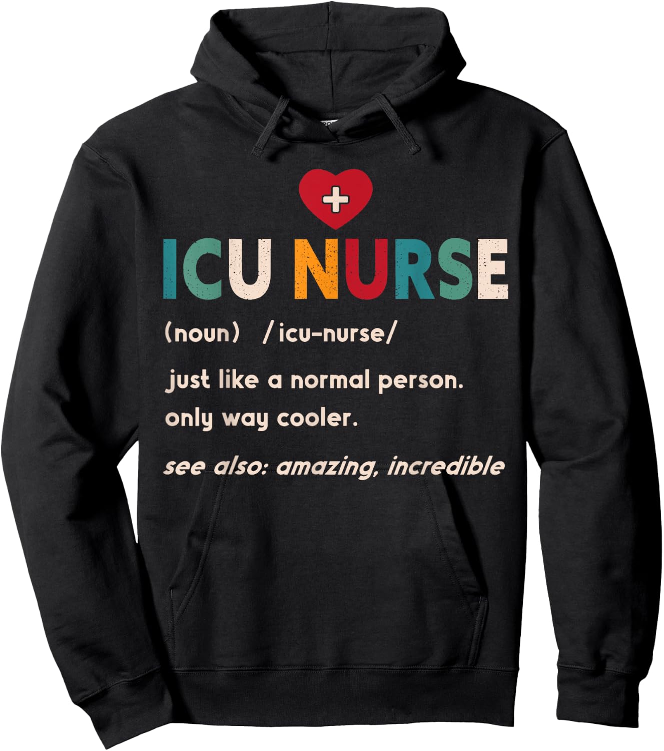 ICU Nurse Definition Hospital RN Medical Intensive Care Unit Hoodie - Hoodie | Black