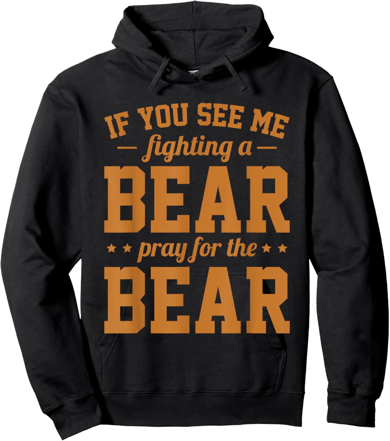 If You See Me Fighting A Bear - Pray For The Bear Hoodie - Hoodie | Black