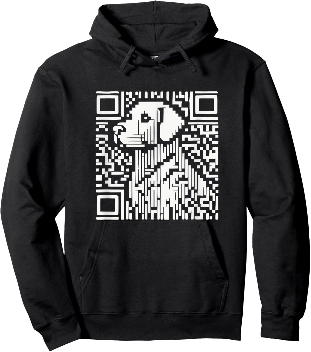 Pixelated QR Dog Code Hoodie - Hoodie | Black
