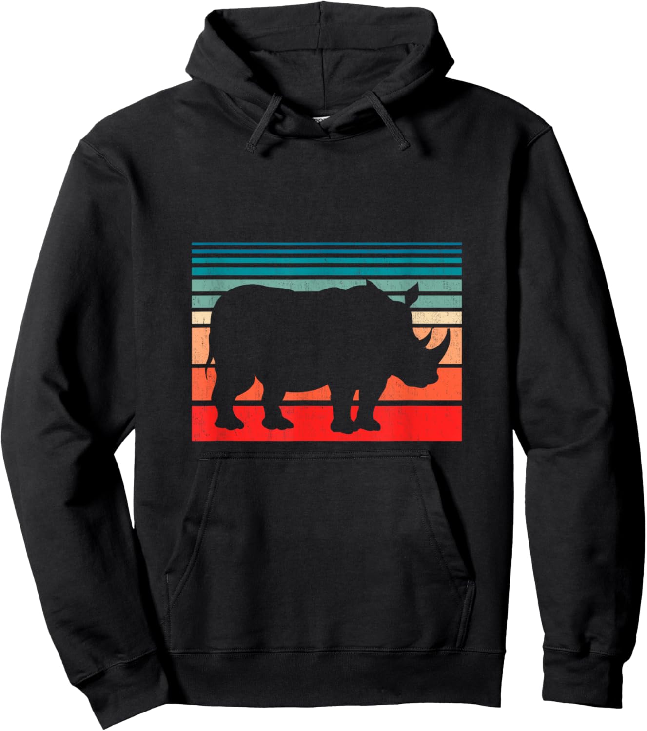 Retro Rhino Hoodie - Hoodie | Black