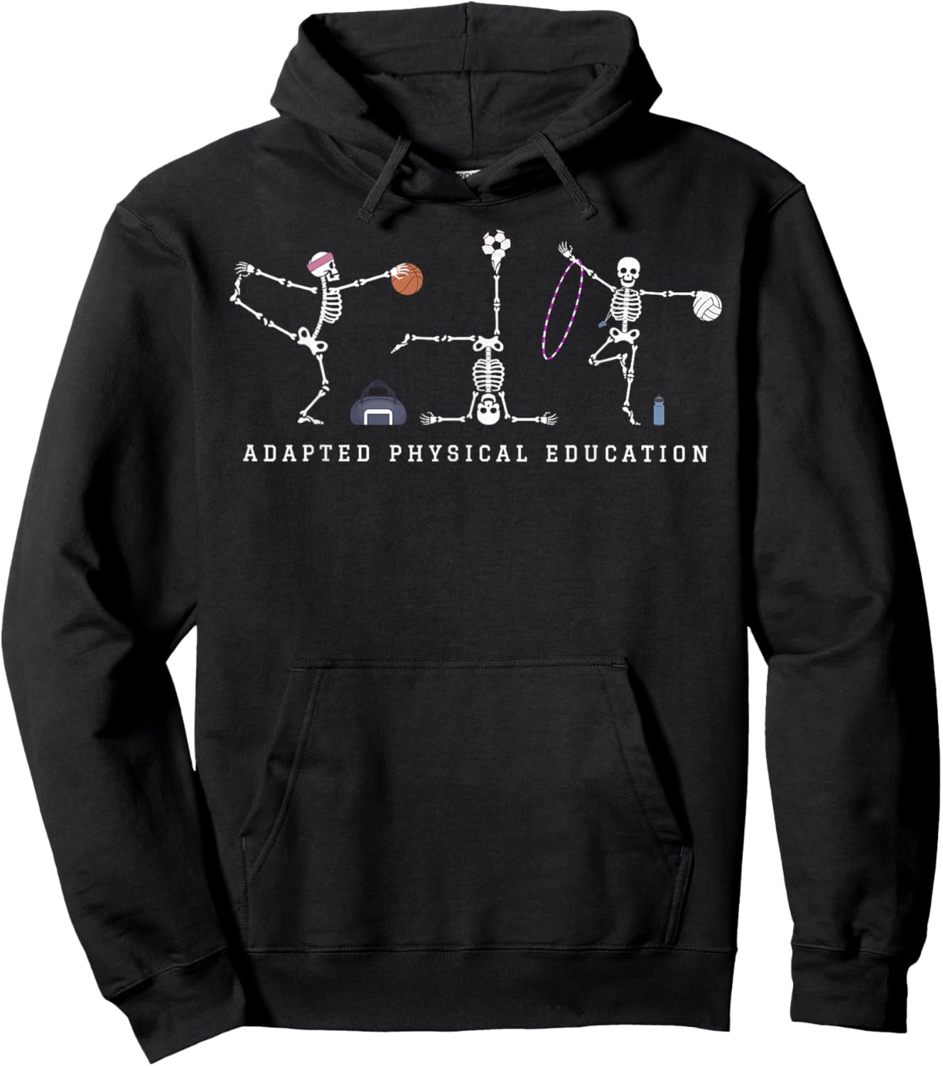 Adapted Physical Education Teacher Skeleton Sports Phys Ed Hoodie - Hoodie | Black