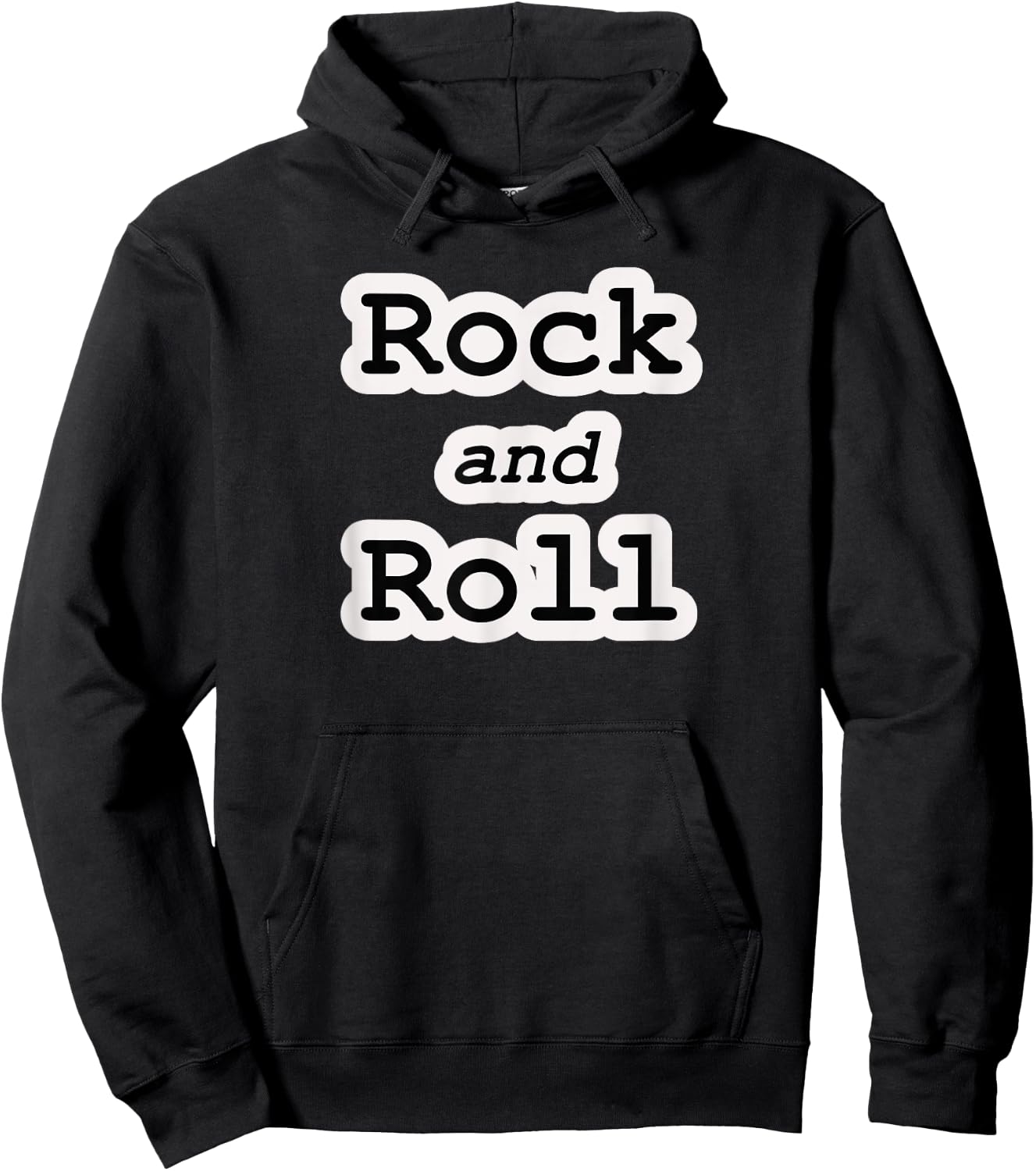 Rock and Roll Music Black and White Design Writing Hoodie - Hoodie | Black