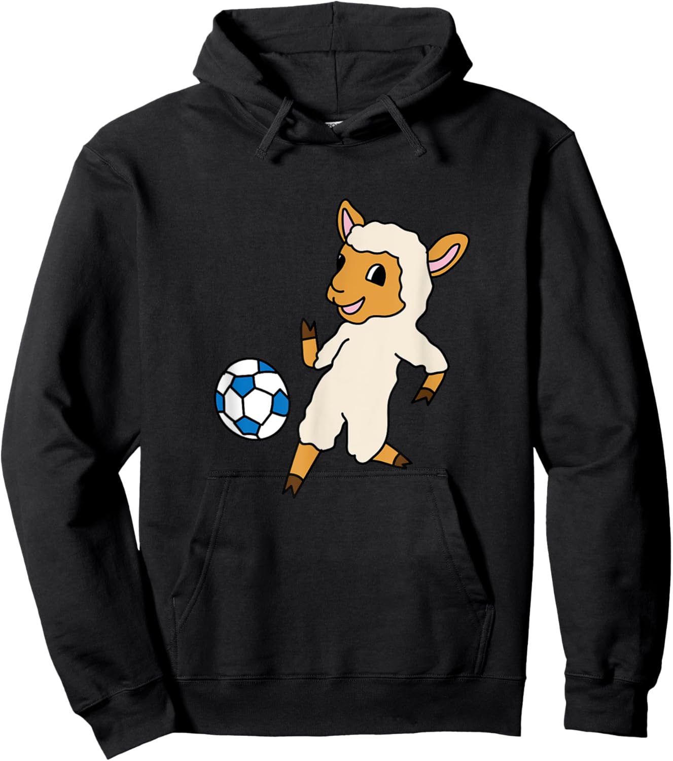 Cute Lamb Playing Soccer Ball Sports Sheeps Hoodie - Hoodie | Black