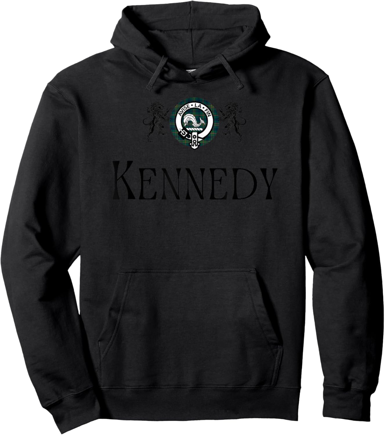 Kennedy Clan Scottish Name Coat Of Arms Tartan Hoodie - Hoodie | Black