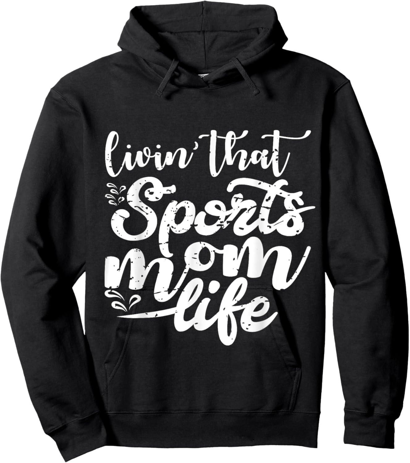 Living That Sports Mom Life Funny Mothers Day Sports Mom Hoodie - Hoodie | Black
