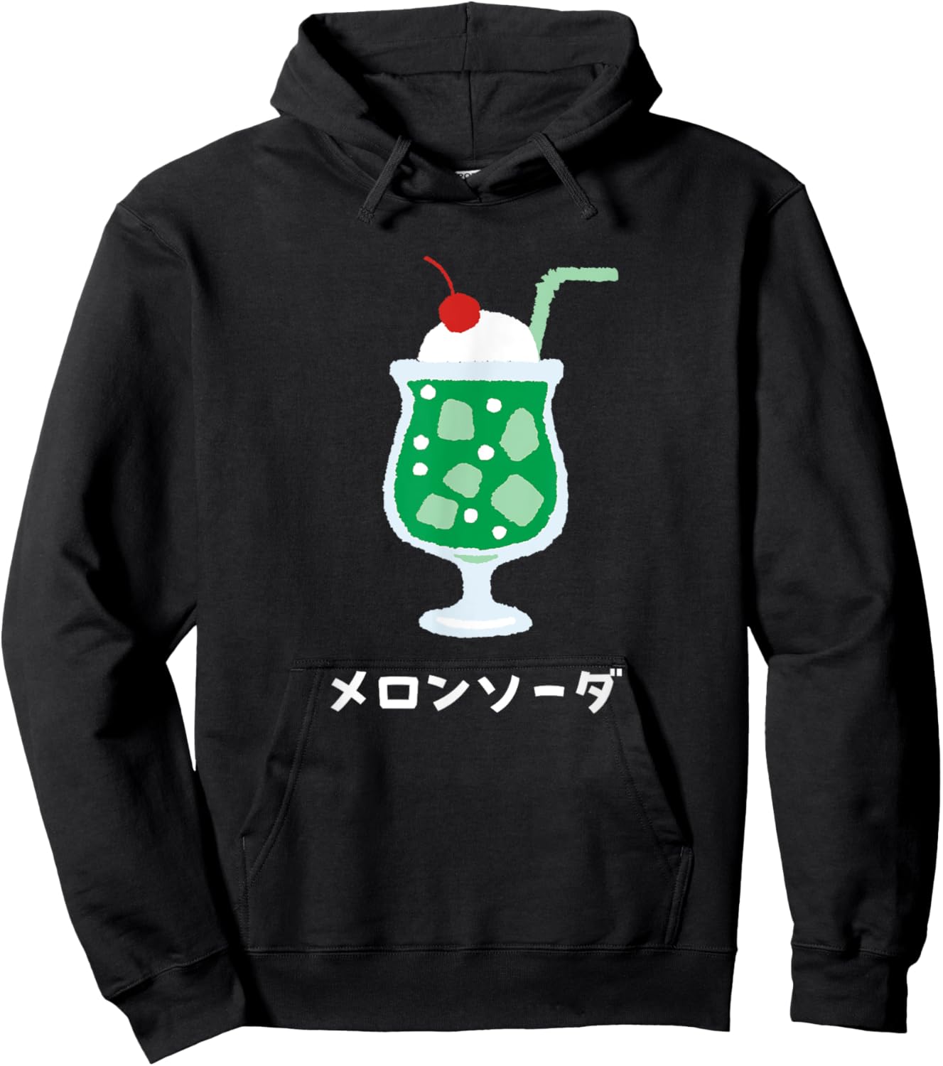 Retro Japanese Green Melon Soda Juice Drink Japan 70s 80s Hoodie - Hoodie | Black