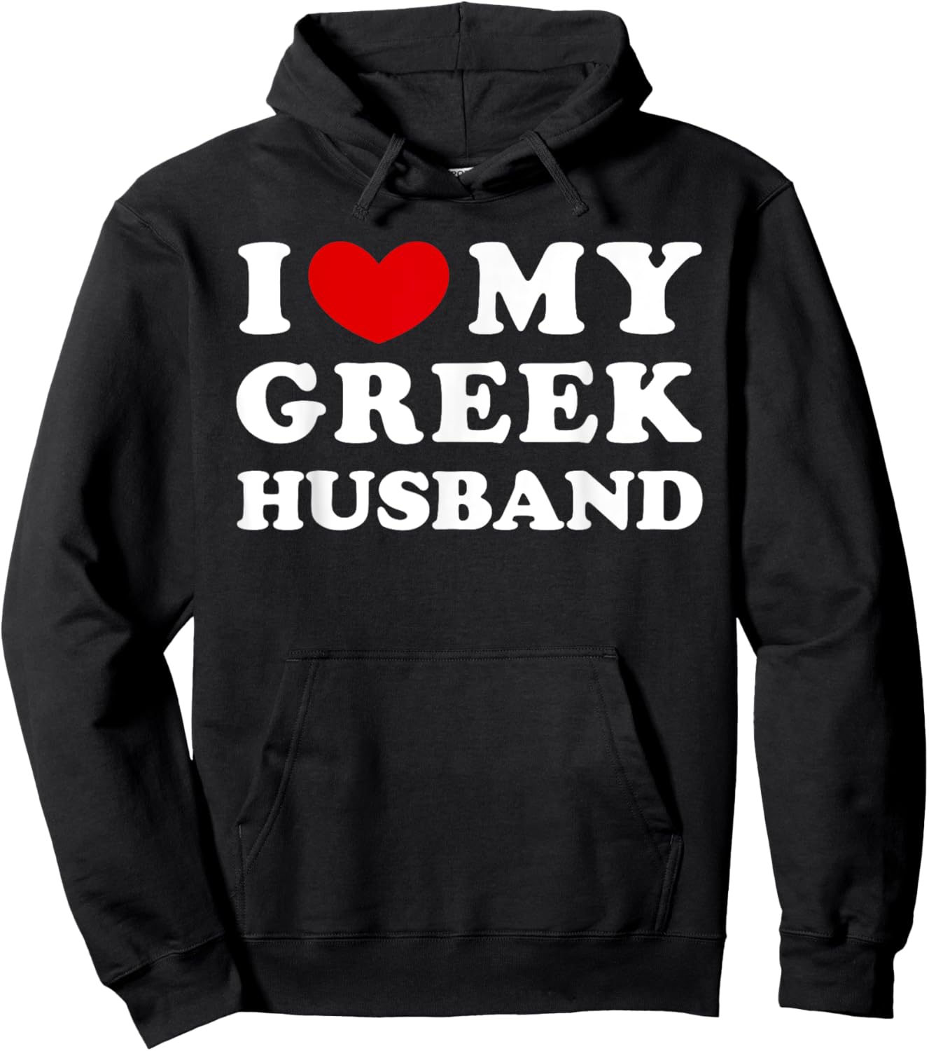 I Love My Greek Husband, I Heart My Greek Husband Hoodie - Hoodie | Black
