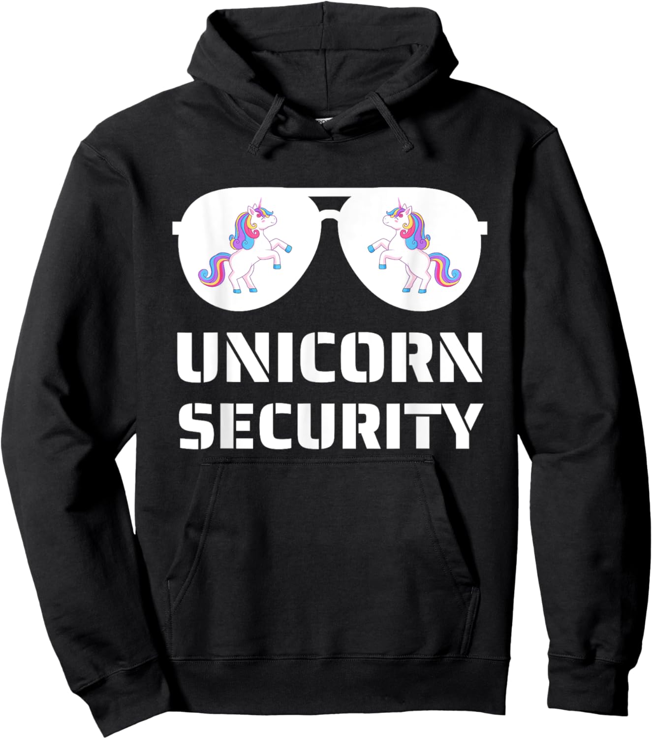 Halloween Dad Mom Daughter Adult Costume Unicorn Security Hoodie - Hoodie | Black